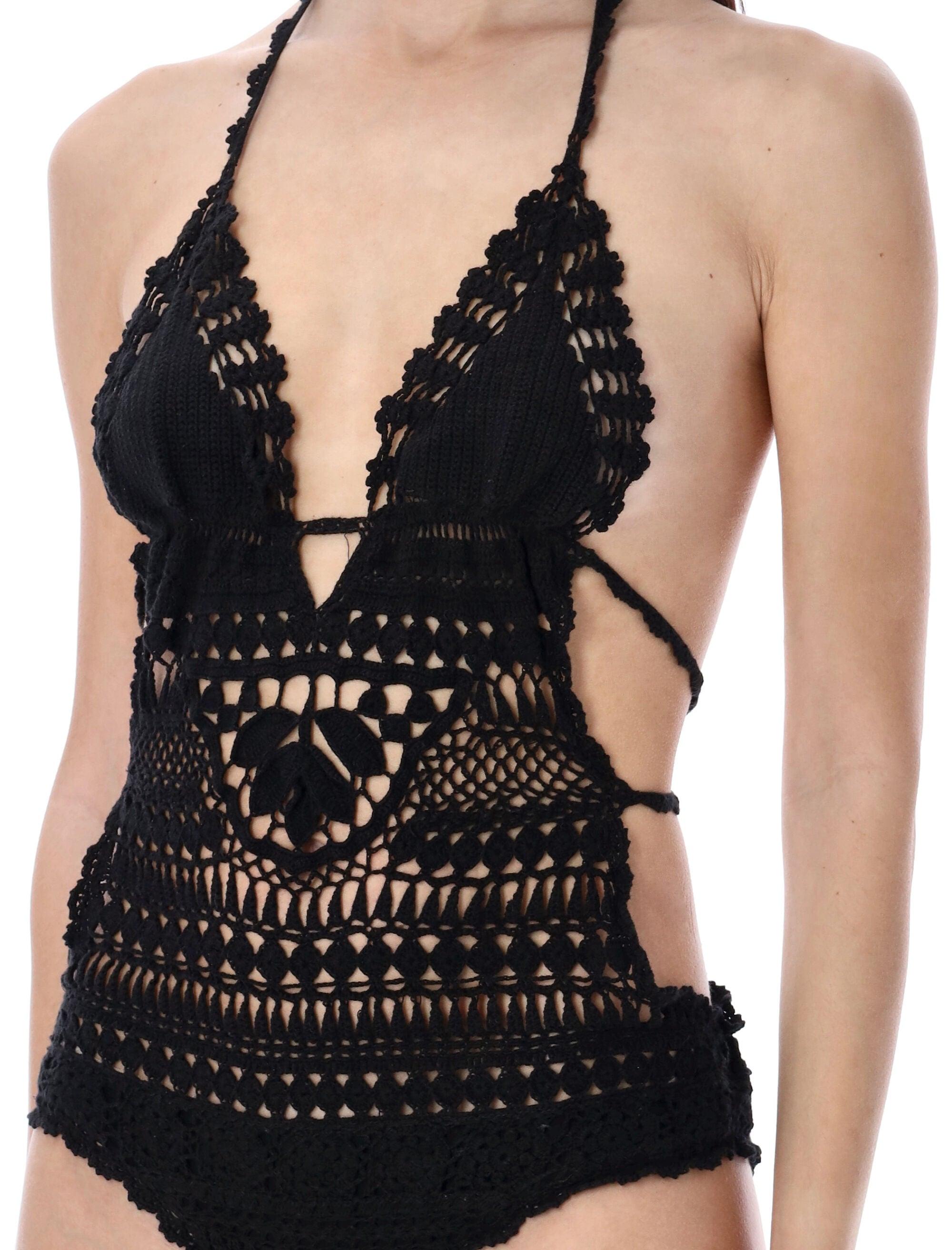 Isabel Crochet Bodysuit in Black | Lyst