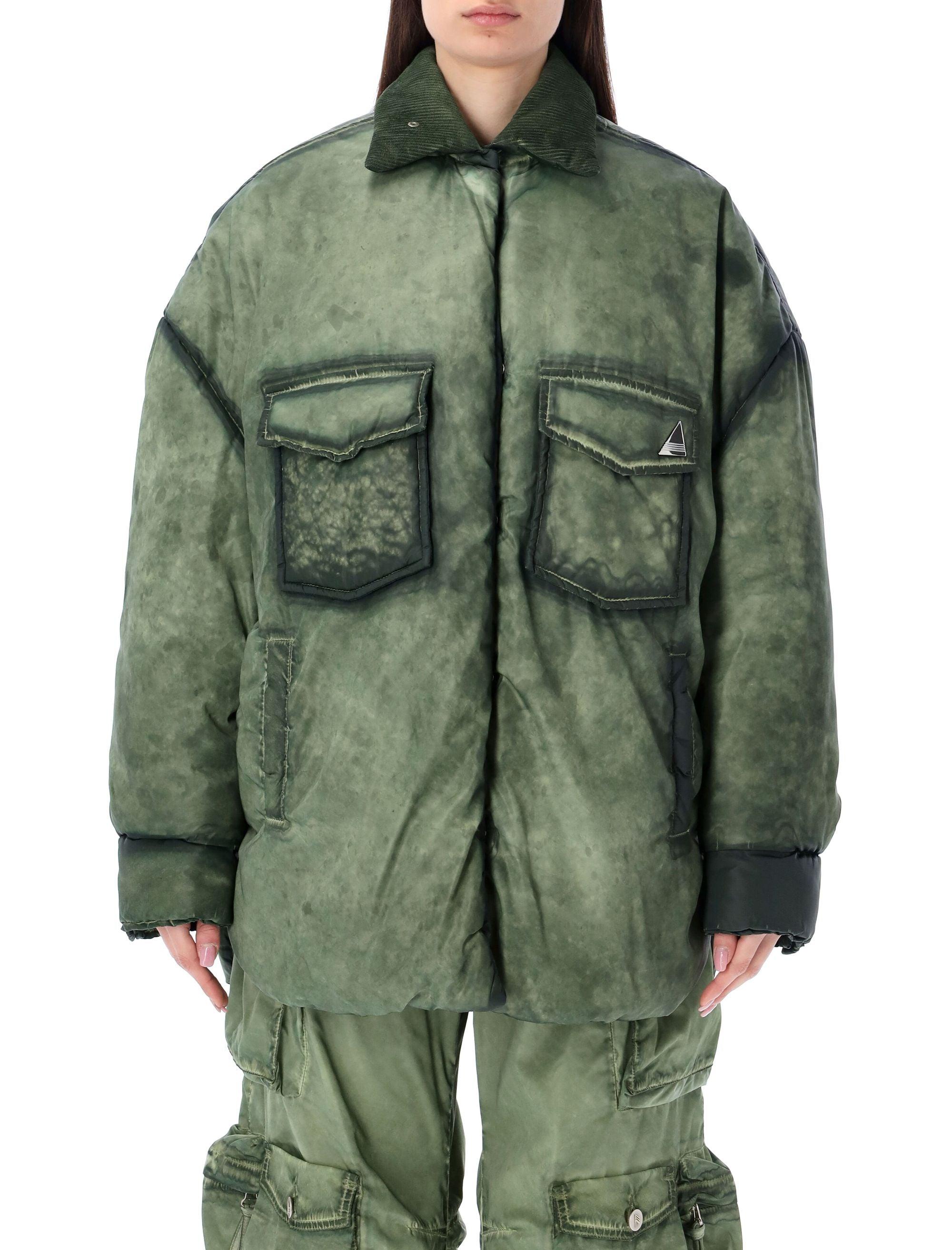 The Attico Military Nylon Coat in Green | Lyst