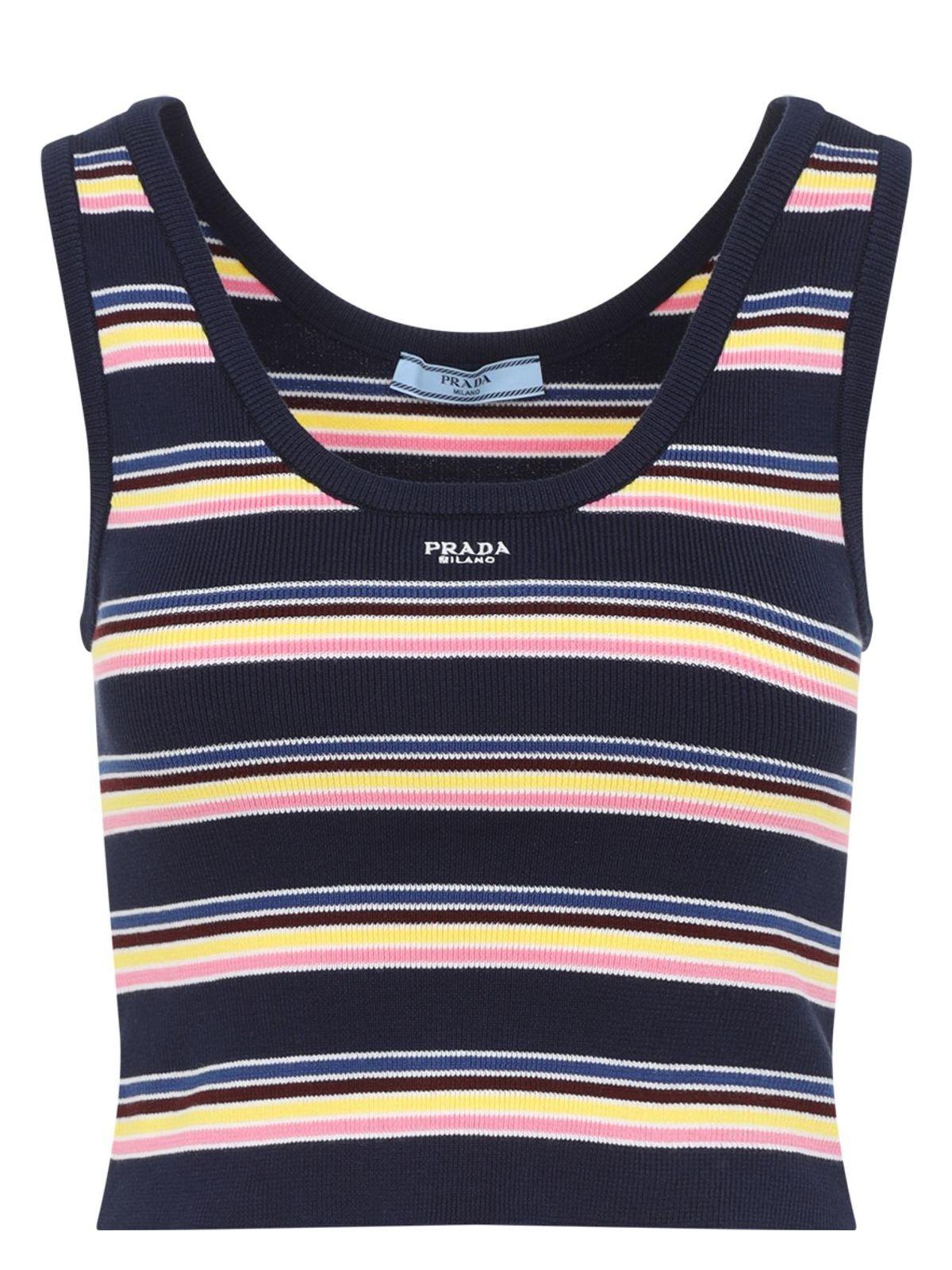 prada-Multicolor-Cotton-Tank- prada-Multicolor-Cotton-Tank-
