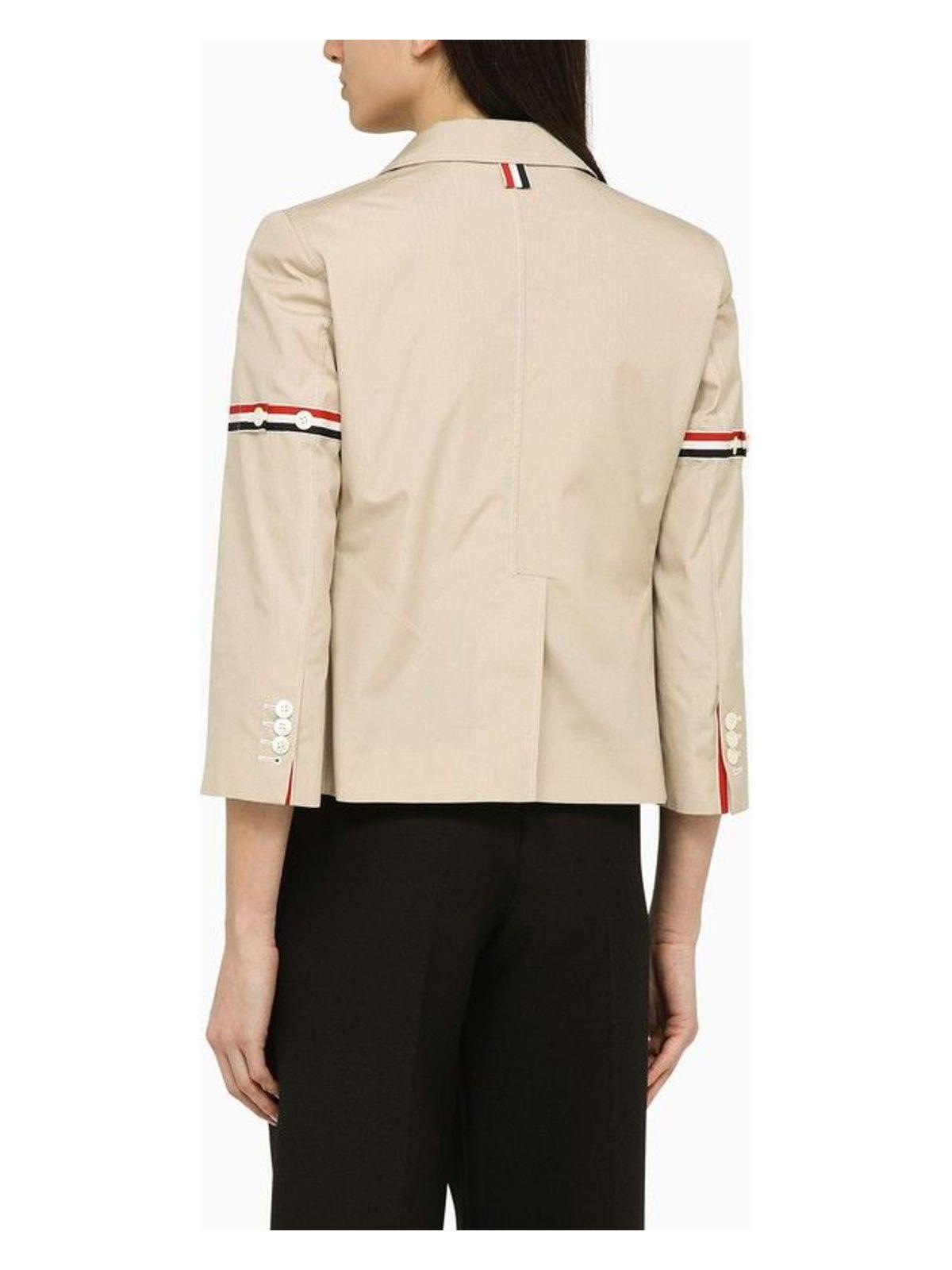 ジャケット Thom Browne Khaki cotton blend short blazer Shop Khaki Cotton Blend Short Blazer ❘ Netdressed
