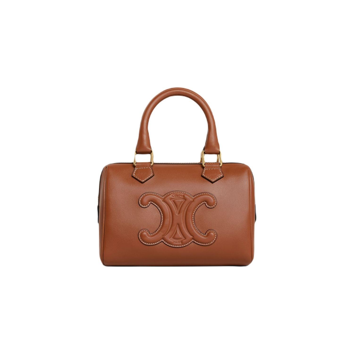 Celine Small Boston Cuir Triomphe In Smooth Calfskin in Brown | Lyst