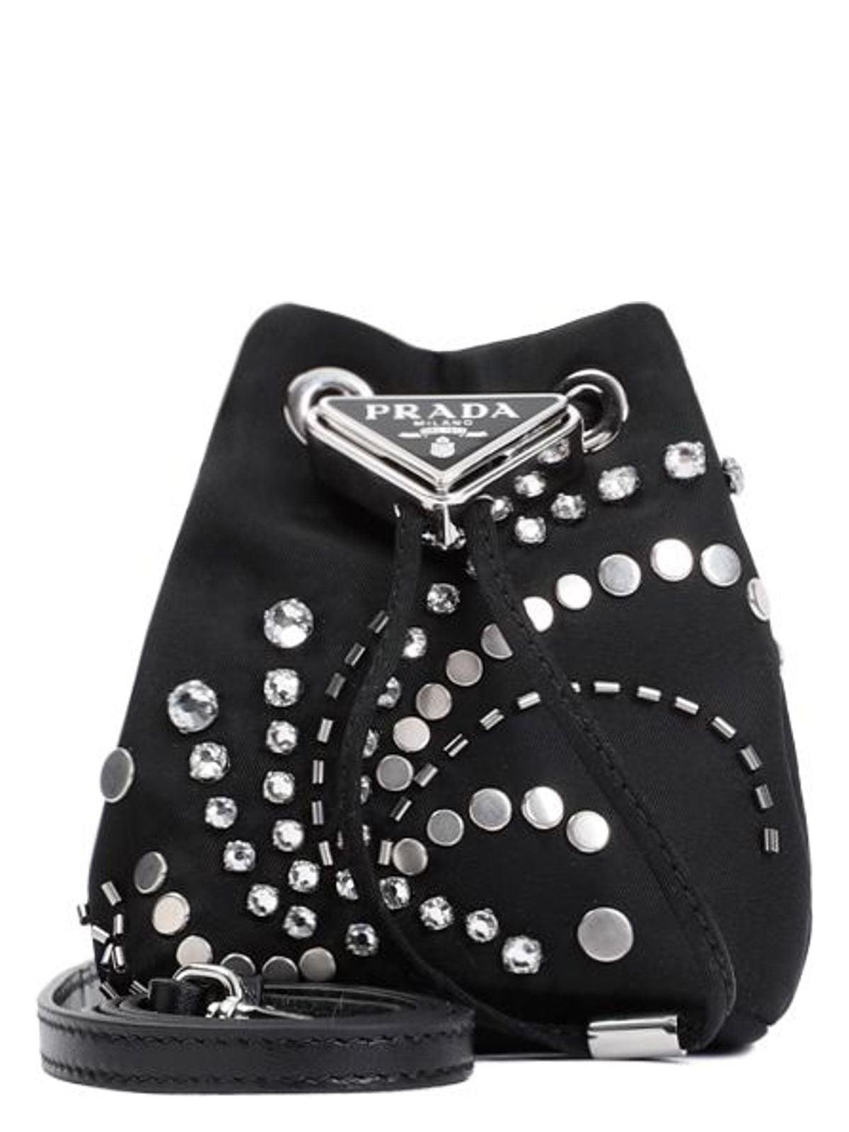クラッチバッグ PRADA BLACK NYLON MINI POUCH WITH CRYSTALS 0400020426426?wid=900