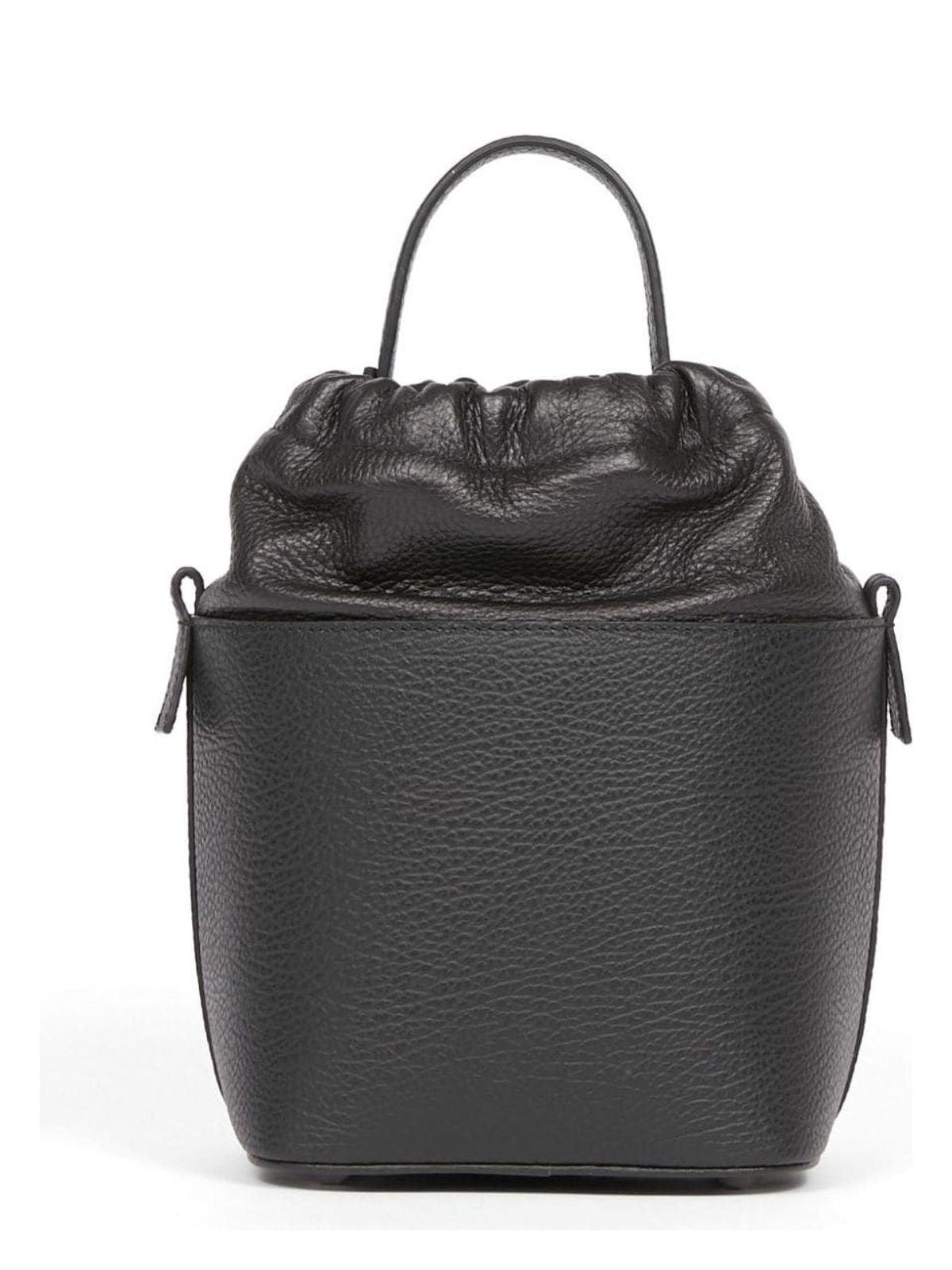 ショルダーバッグ・ポシェット MAISON MARGIELA BLACK LEATHER AND CANVAS MINI 5AC BUCKET BAG Maison Margiela Leather Mini 5Ac Bucket Bag in Black | Lyst