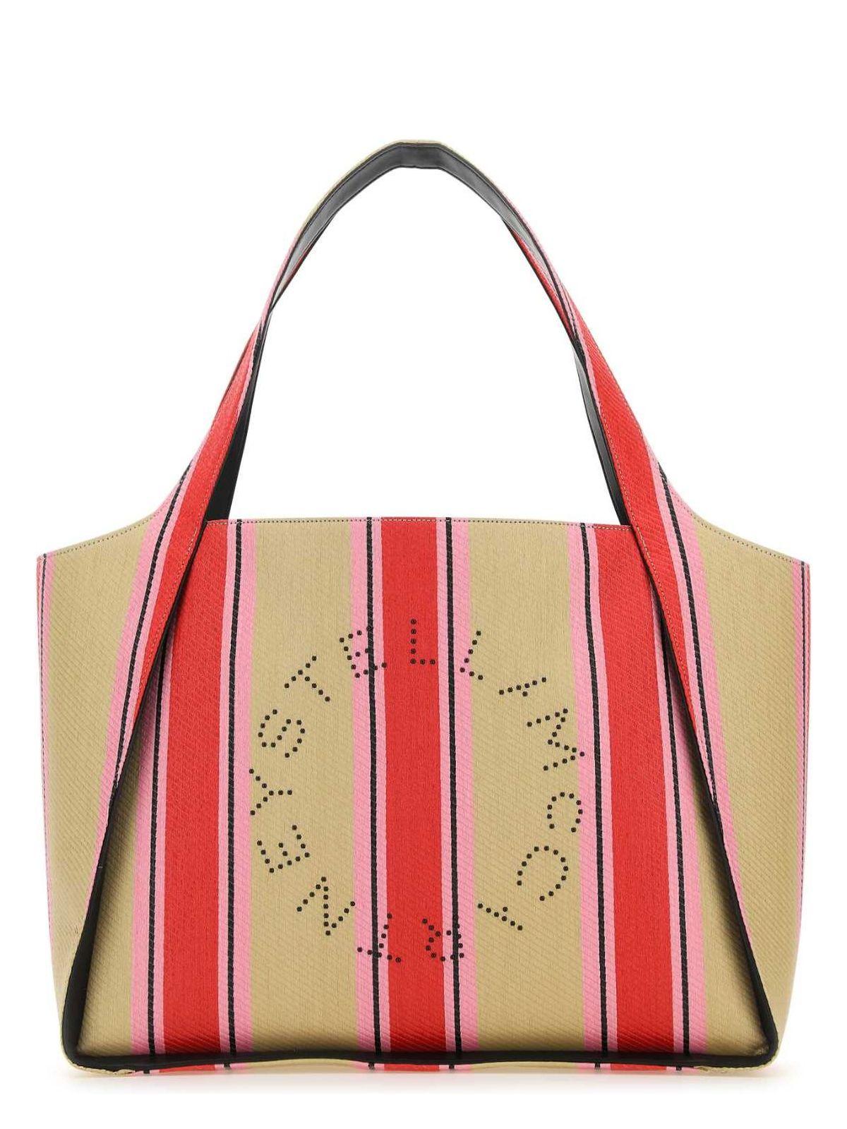 Stella McCartney Embroidered Raffia Stella Logo Shopping Bag