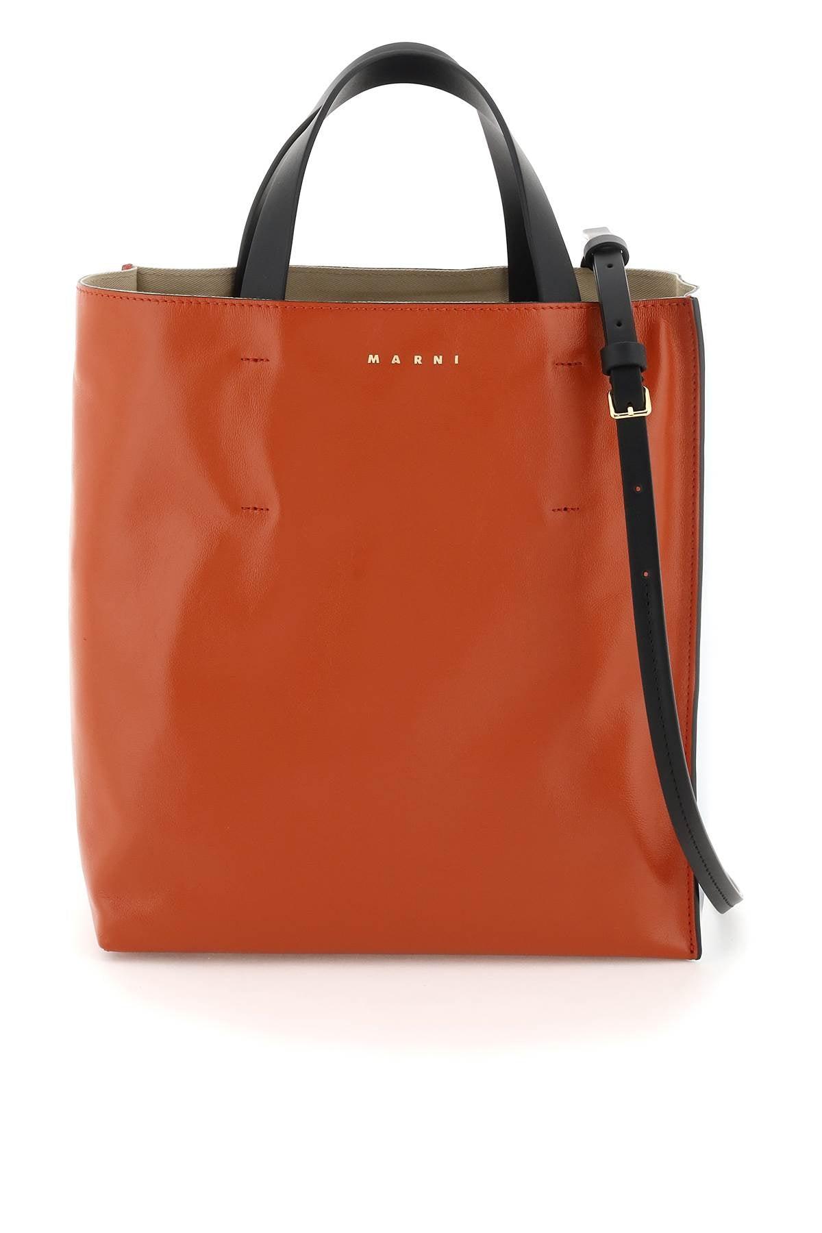 Marni Small Museo Soft Shopping Bag in Orange | Lyst