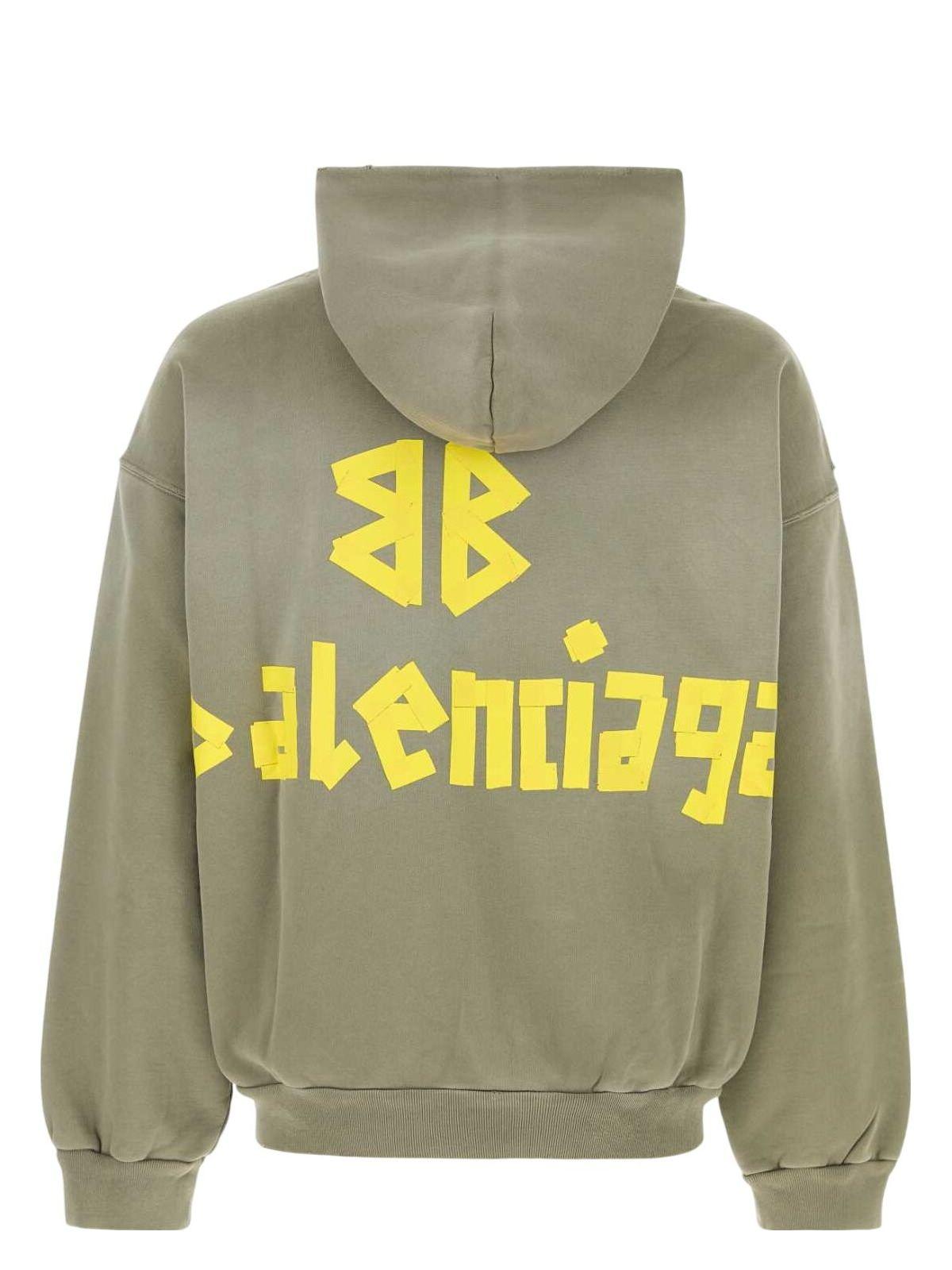 パーカー・フーディ Balenciaga Sage Green Cotton Sweatshirt Balenciaga Sage Cotton Sweatshirt in Green for Men | Lyst