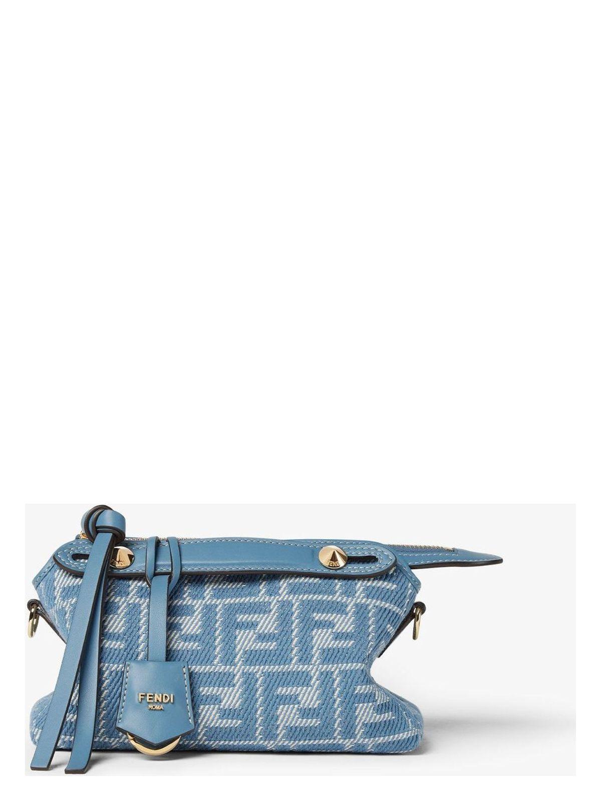 Fendi Embroidered Fabric Mini By The Way Handbag in Blue | Lyst