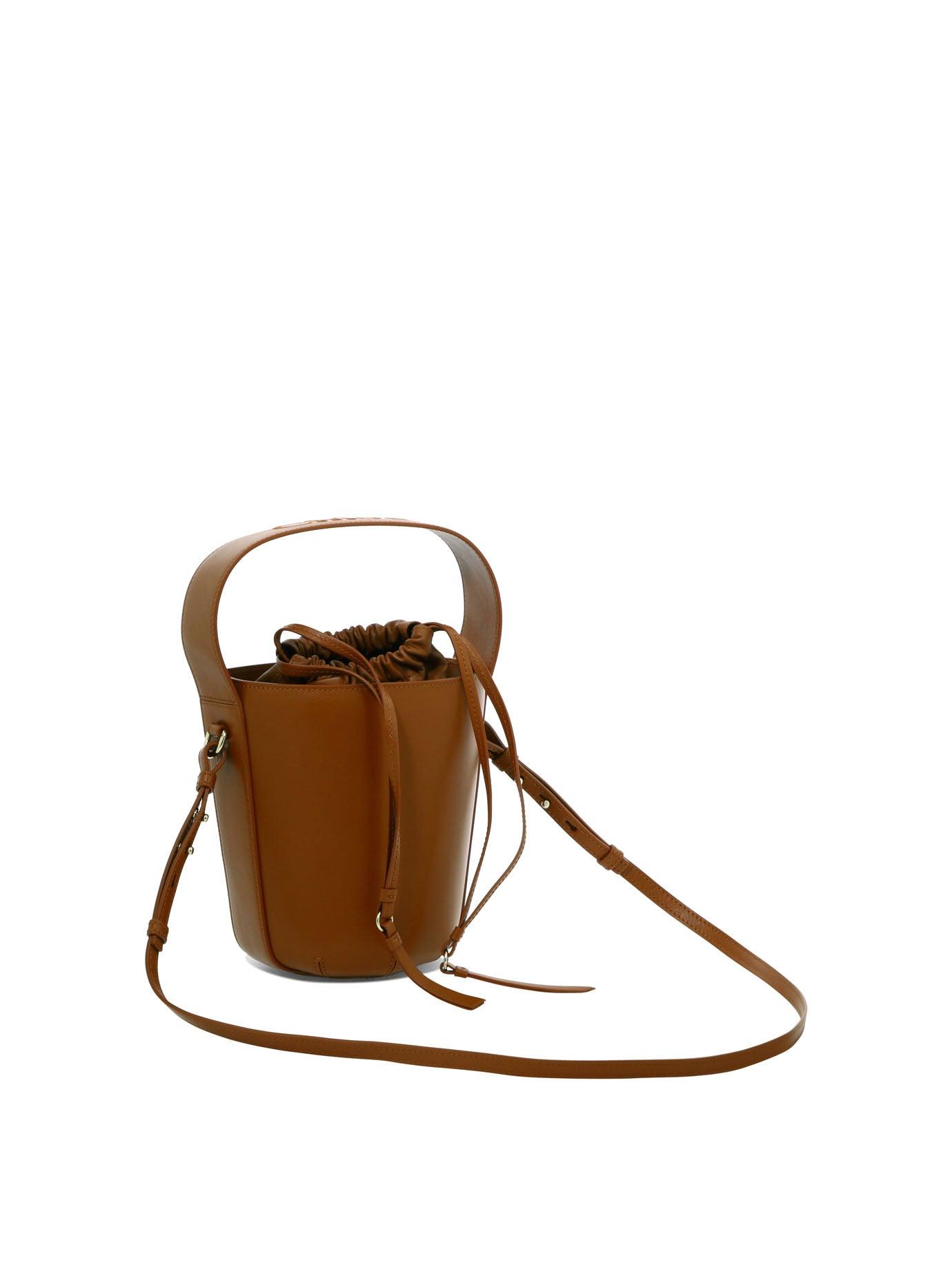 Sense Small Leather Bucket Bag in Beige - Chloe