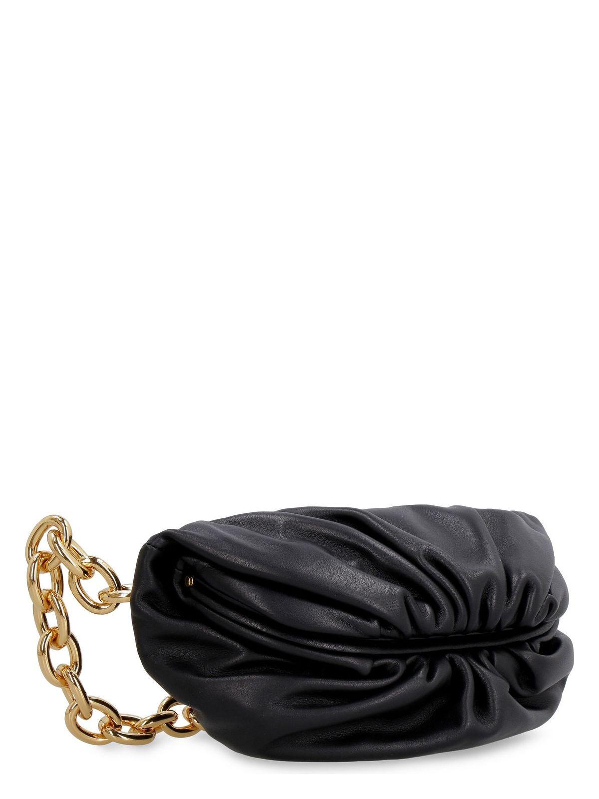 ポーチ BOTTEGA VENETA Black Leather Mini Padded Belt Bag Bottega Veneta Bottega Veneta Zip Around Mini Padded Belt