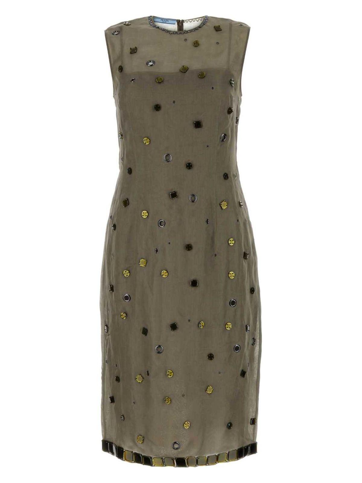 ワンピース PRADA ARMY GREEN COTTON BLEND DRESS Prada Army green cotton blend dress - Dresses & Skirts