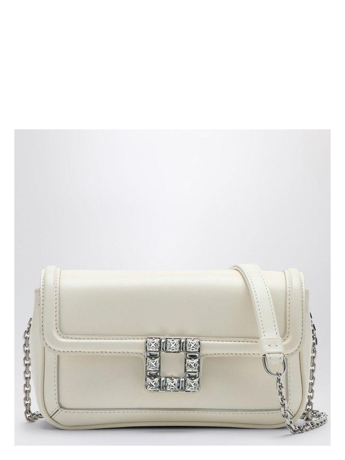 ショルダーバッグ・ポシェット Roger Vivier Jeu de Fille Clutch in leather White Roger Vivier Jeu De Fille Leather Clutch Bag in White | Lyst