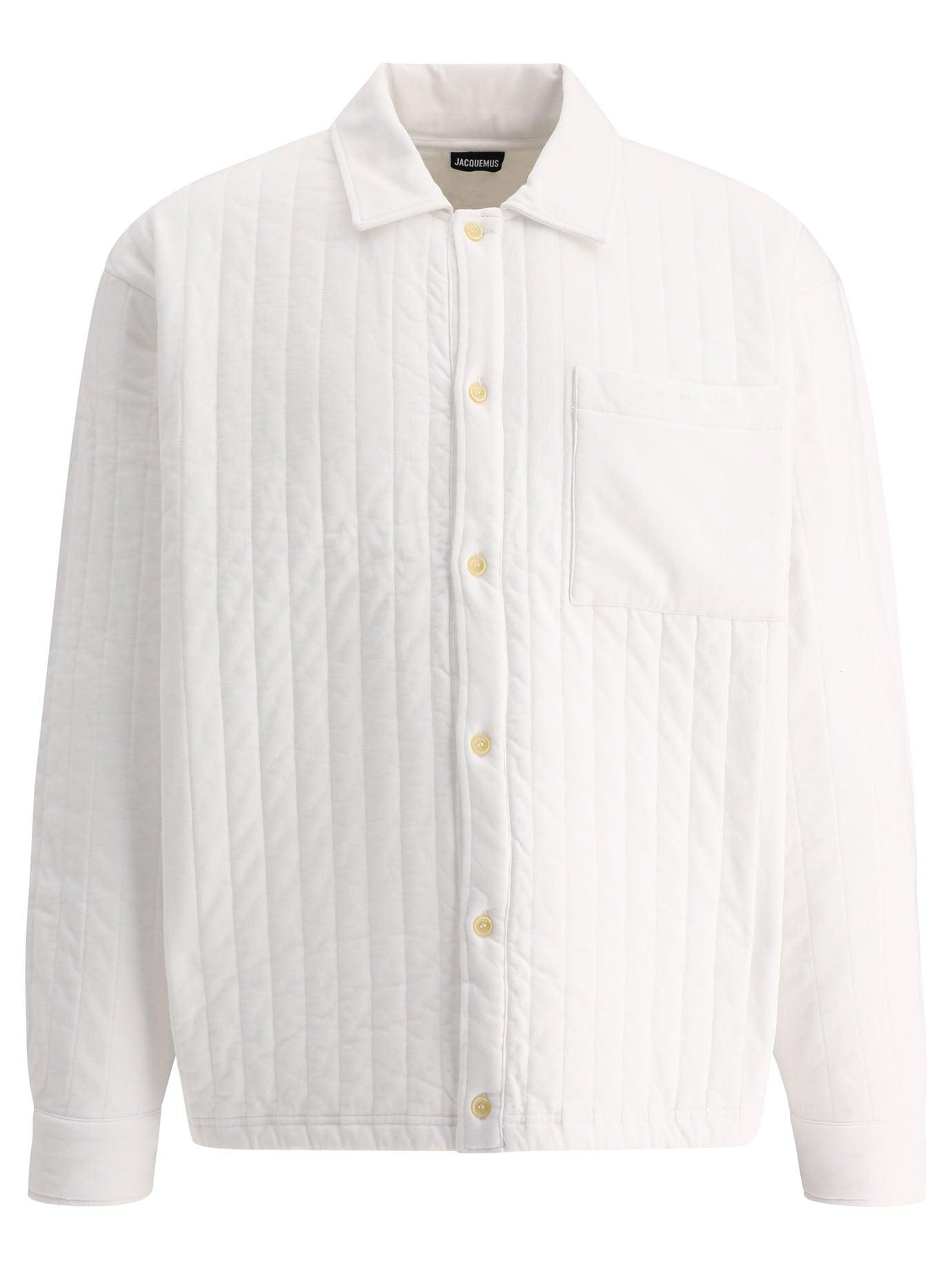 Jacquemus "la Surchemise Matelas" Overshirt in White for Men | Lyst