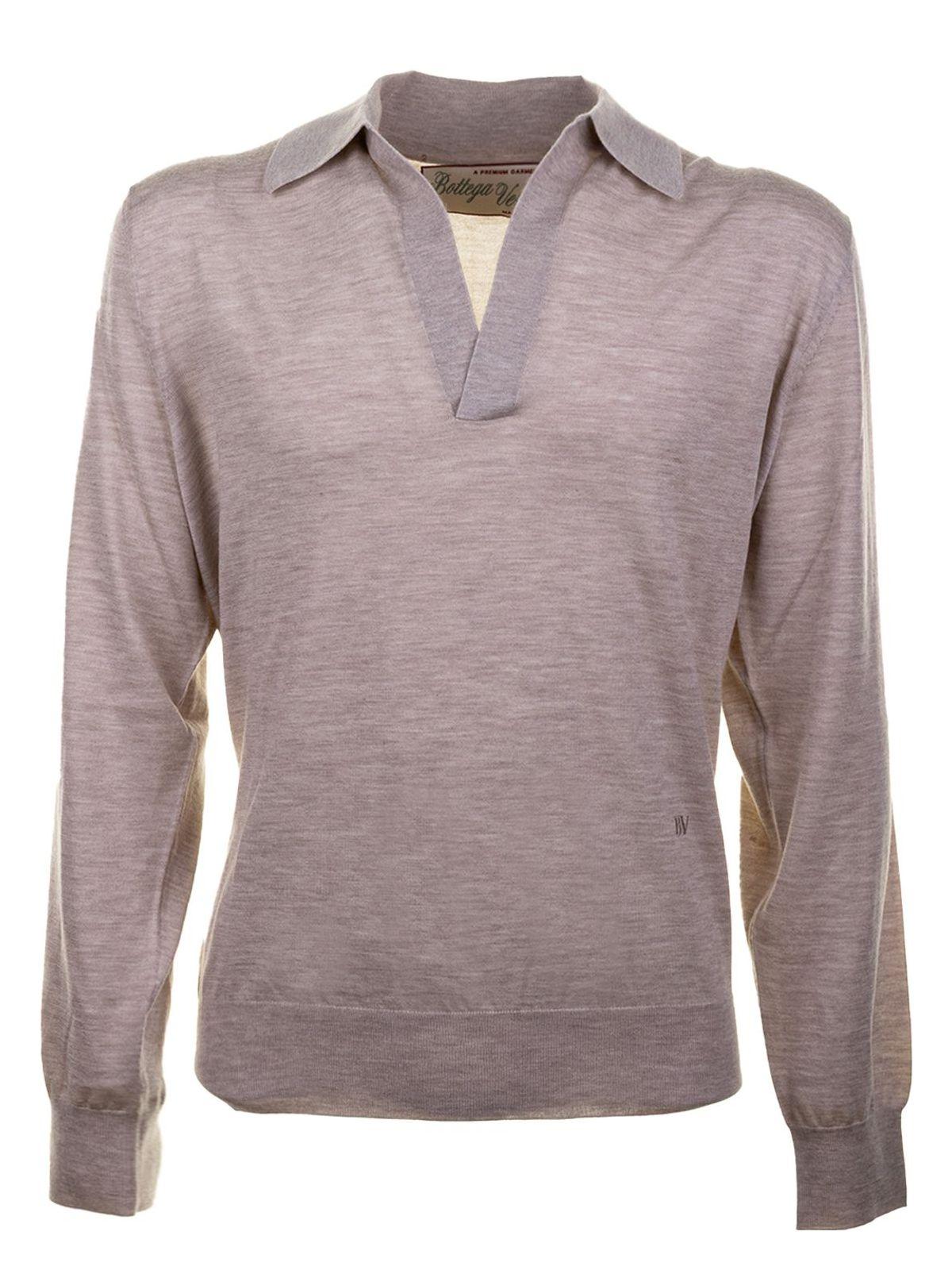 Tシャツ・カットソー BOTTEGA VENETA LONG SLEEVES POLO Bottega Veneta Brown Double Pique Long Sleeve Polo T-Shirt M