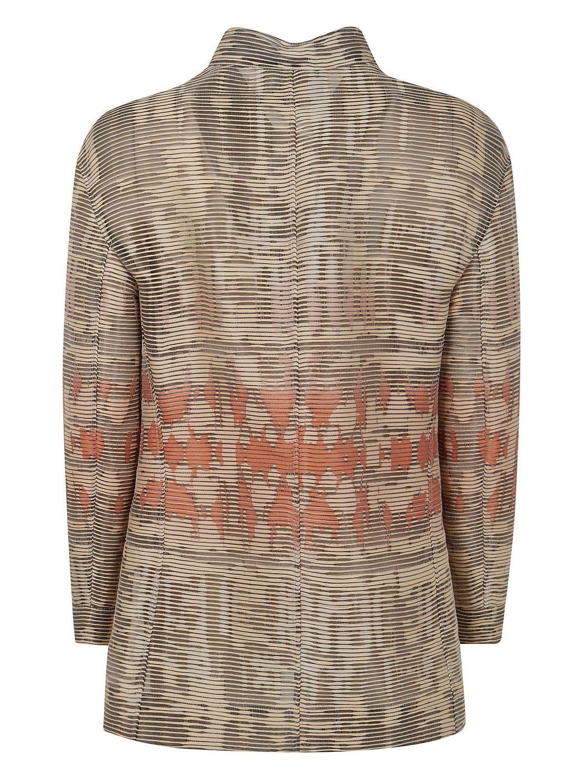 コート GIORGIO ARMANI CAPPOTTO CANNETE JACQUARD TIGRE Armani Cappotto Cannete Jacquard Tigre Women's Coat SS25