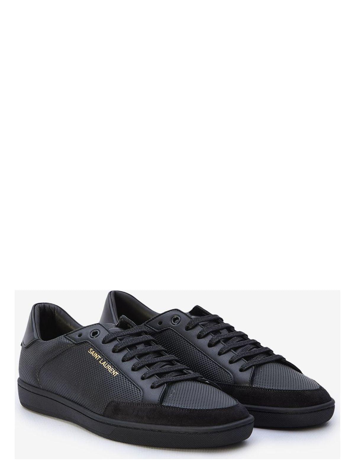 【関税＆送料込み】Saint Laurent Court Classic Sl/10 Leathe Saint Laurent SL/10 Low Top Sneaker in Black | FWRD
