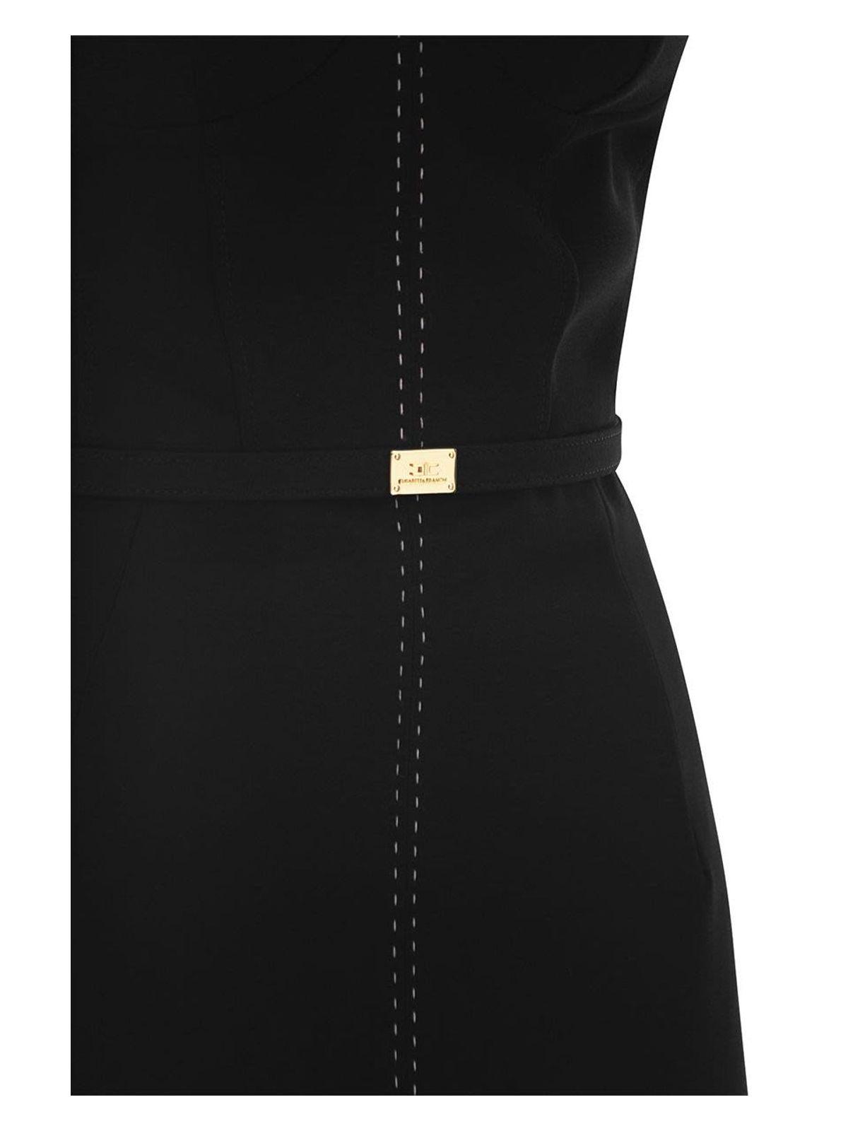 パーティードレス ELISABETTA FRANCHI Crepe bustier dress with contrasting tops Crêpe bustier-style dress with contrasting topstitching