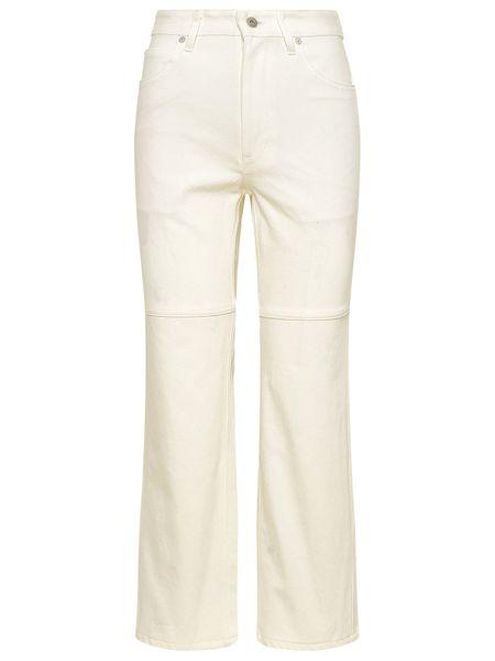 Jil Sander White Denim Jeans in Natural | Lyst
