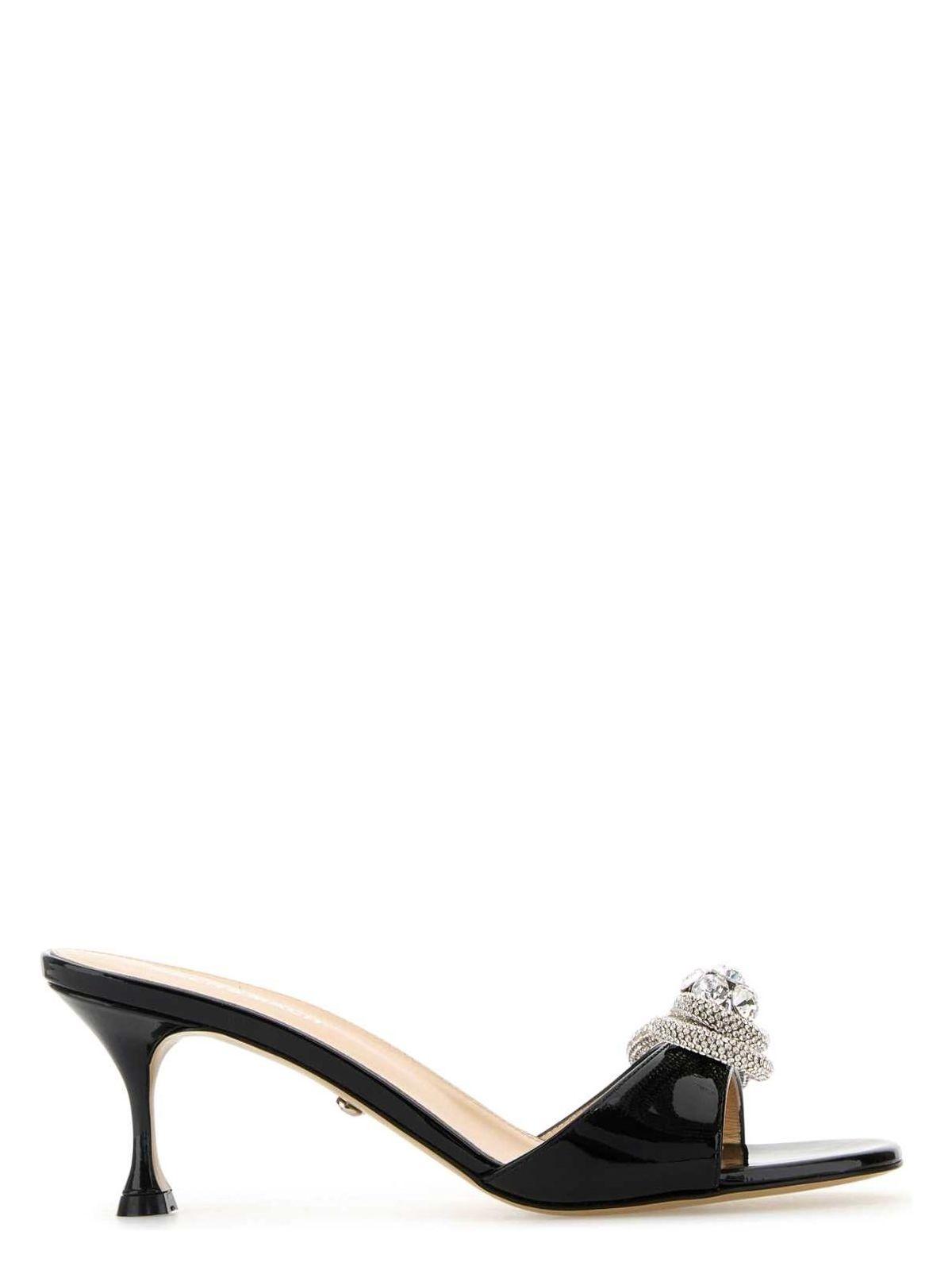 サンダル・ミュール MACH & MACH Black leather Double Bow mules MACH & MACH 90mm Double-Bow Sandals | Black | FARFETCH