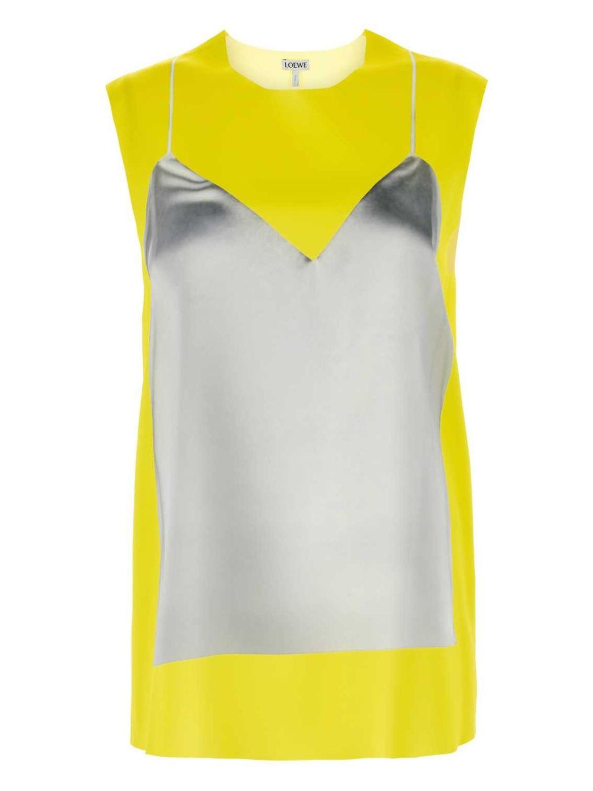 Tシャツ・カットソー LOEWE Fluo Yellow Satin Top Loewe Fluo Satin Top in Yellow | Lyst