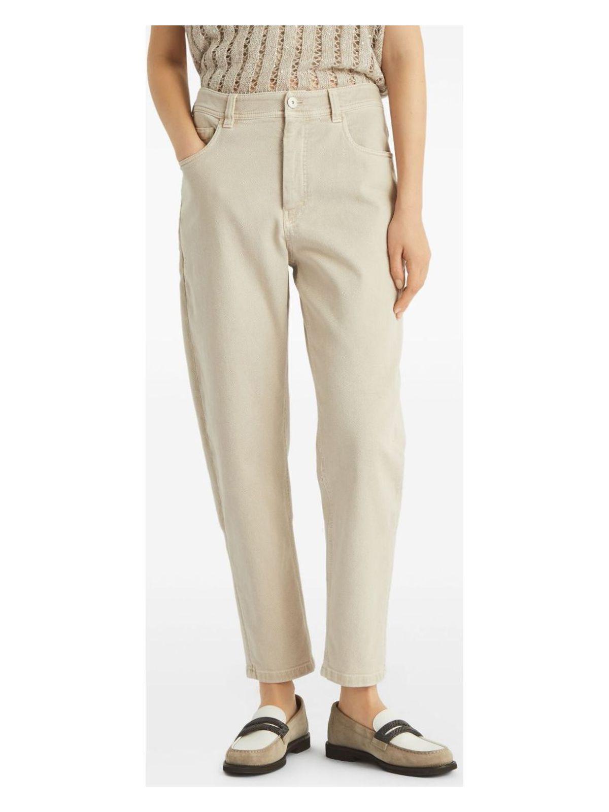 Brunello Cucinelli Denim Baggy Trousers in Natural | Lyst
