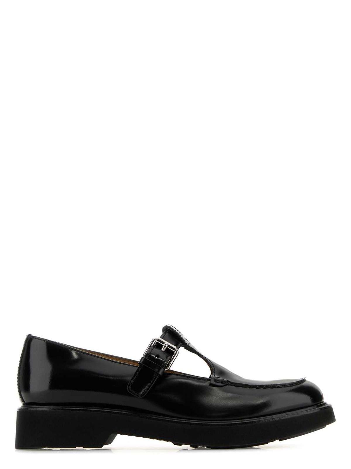 サンダル・ミュール CHURCH'S Black Leather Nadine Mock Strap Shoes Church's Leather Nadine Mock Strap Shoes in Black | Lyst