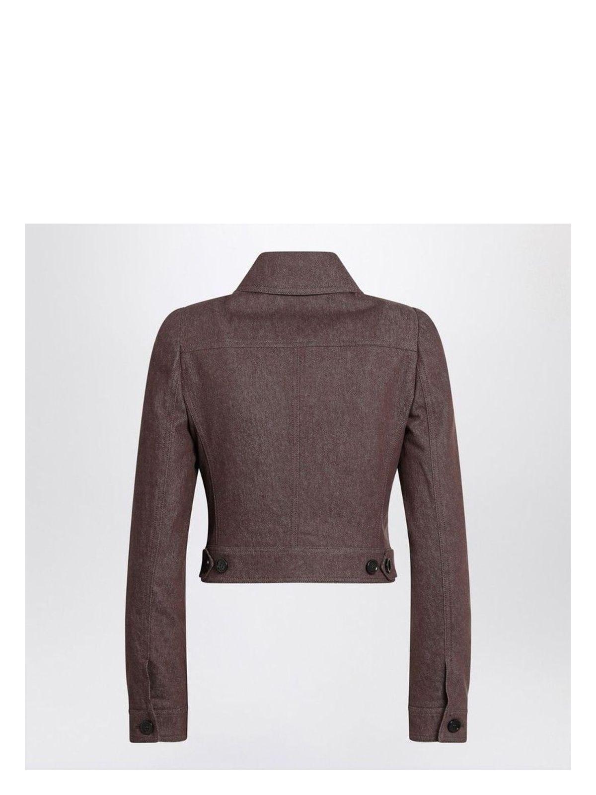 スーツ Max Mara CARPA - Denim-effect crop jacket Denim-effect cropped jacket, brown | 