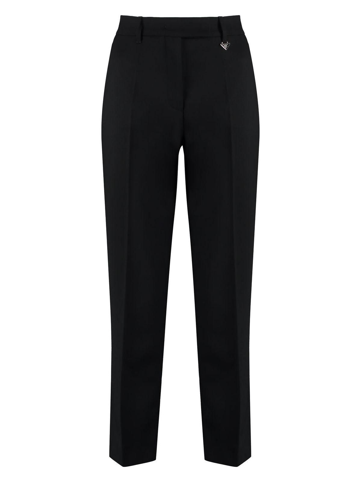 パンツ Prada Cropped Trousers In Wool Gabardine Prada Wool Cropped Trousers in Black | Lyst