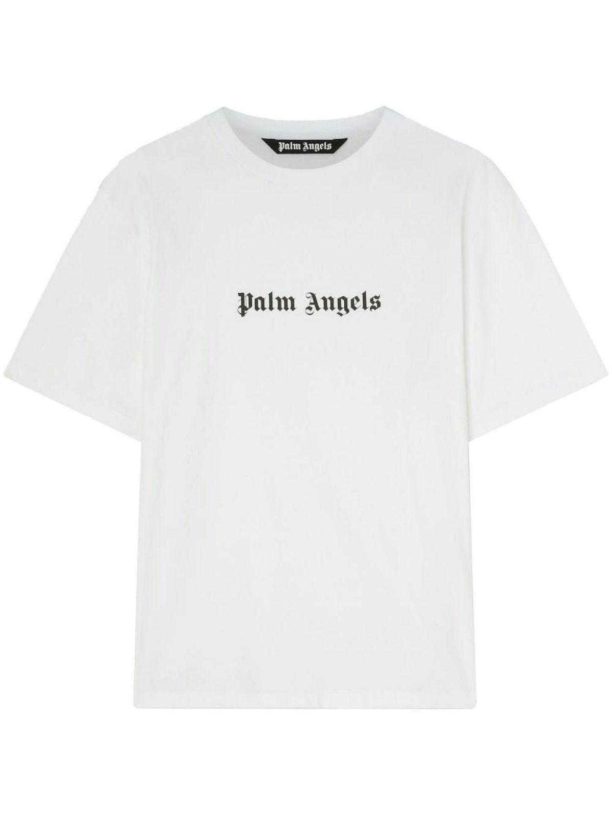Palm Angels Logo Cotton T-Shirt in White for Men | Lyst