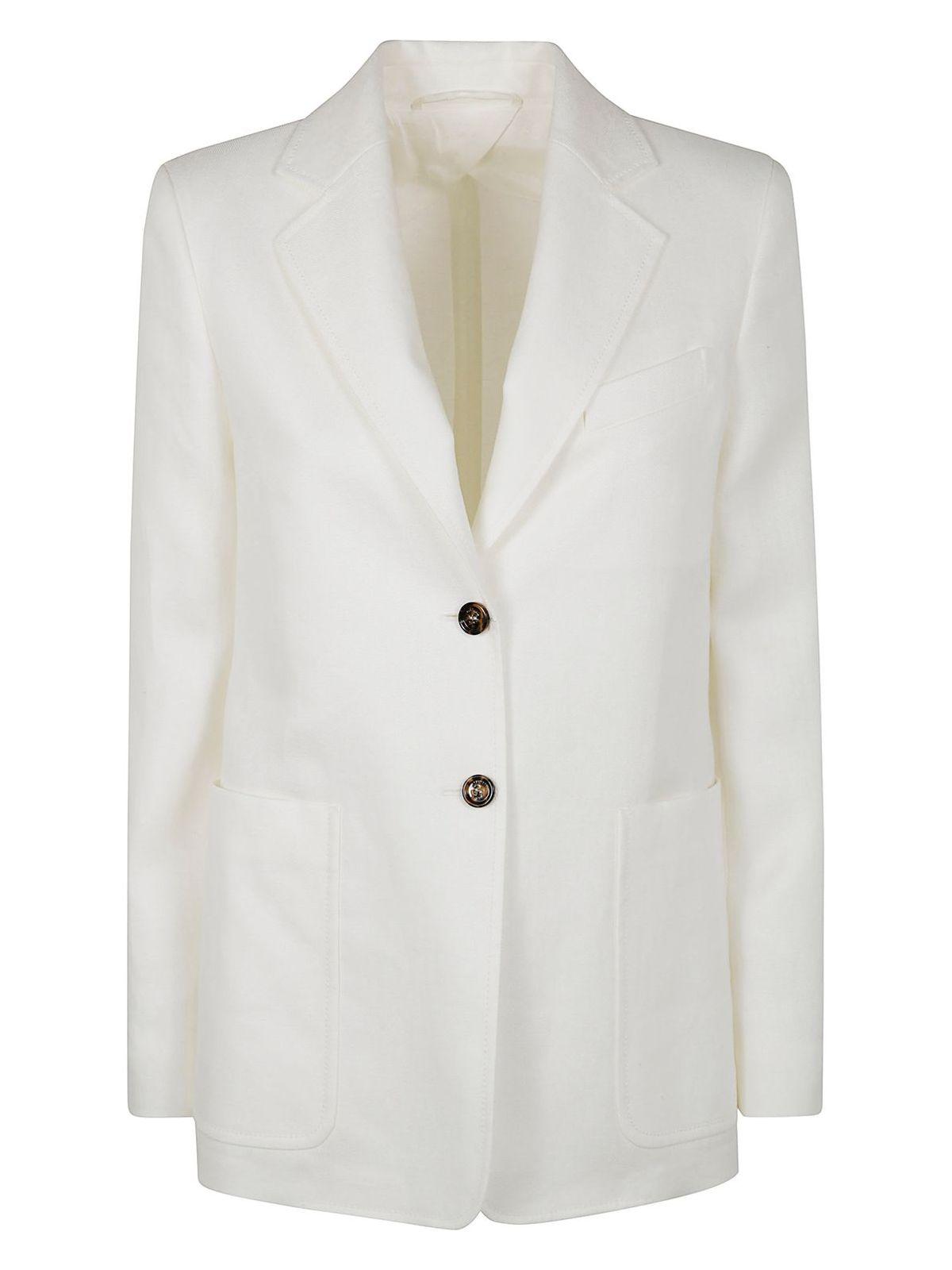 Max Mara Guglia Linen Blazer Jacket in White | Lyst