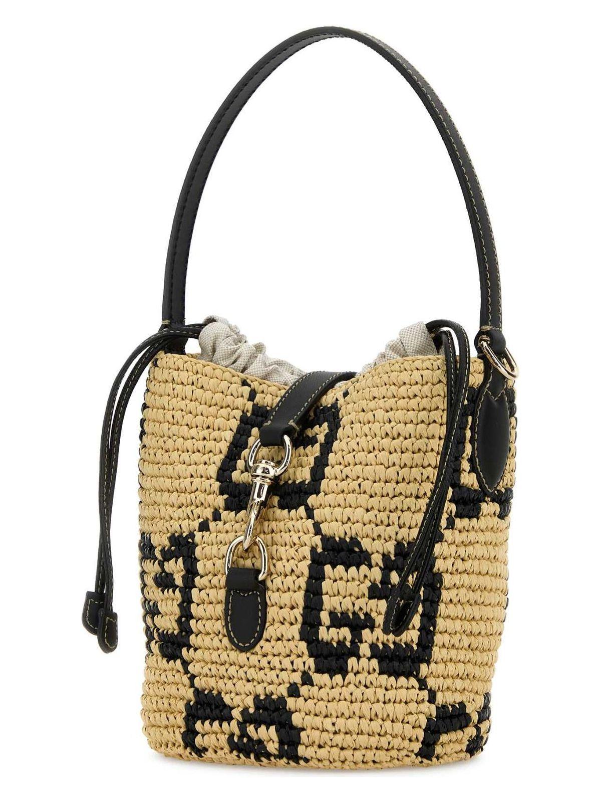 Gucci Woven Mini Bucket Bag in Metallic | Lyst