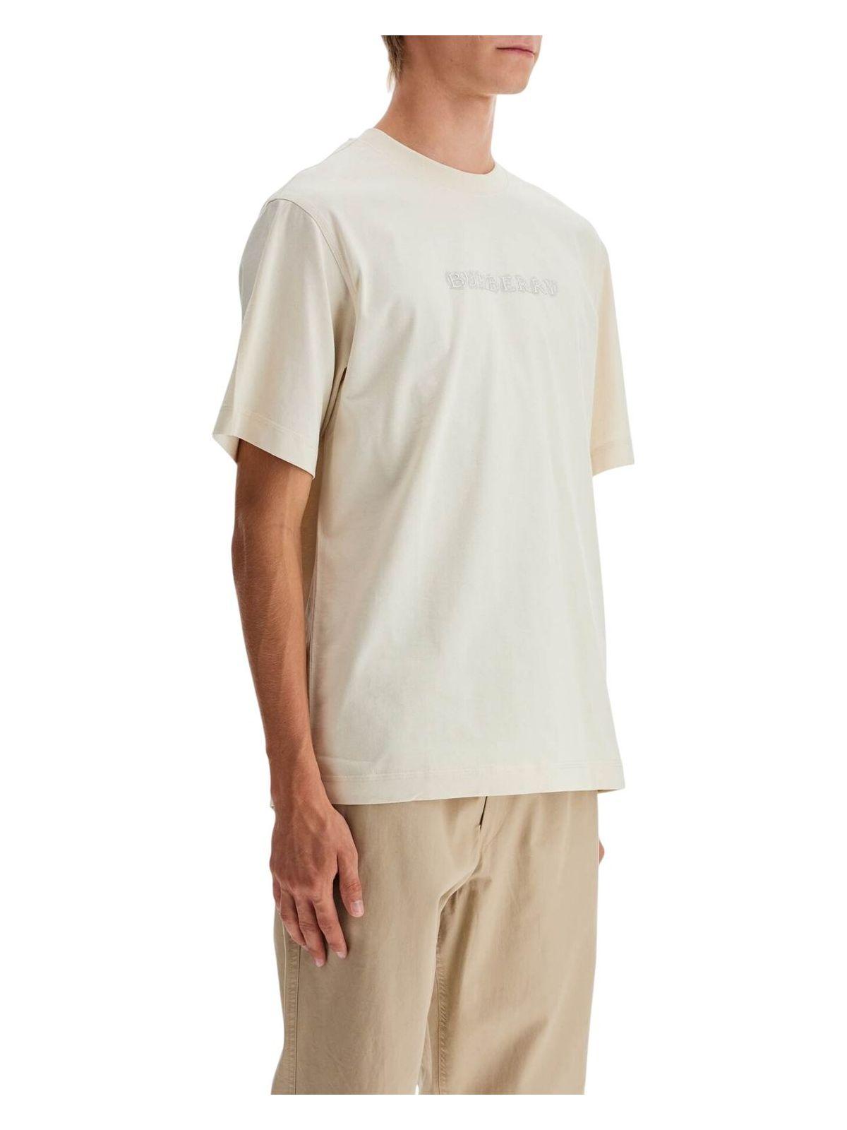 Burberry Sand Cotton T-Shirt in Natural for Men | Lyst
