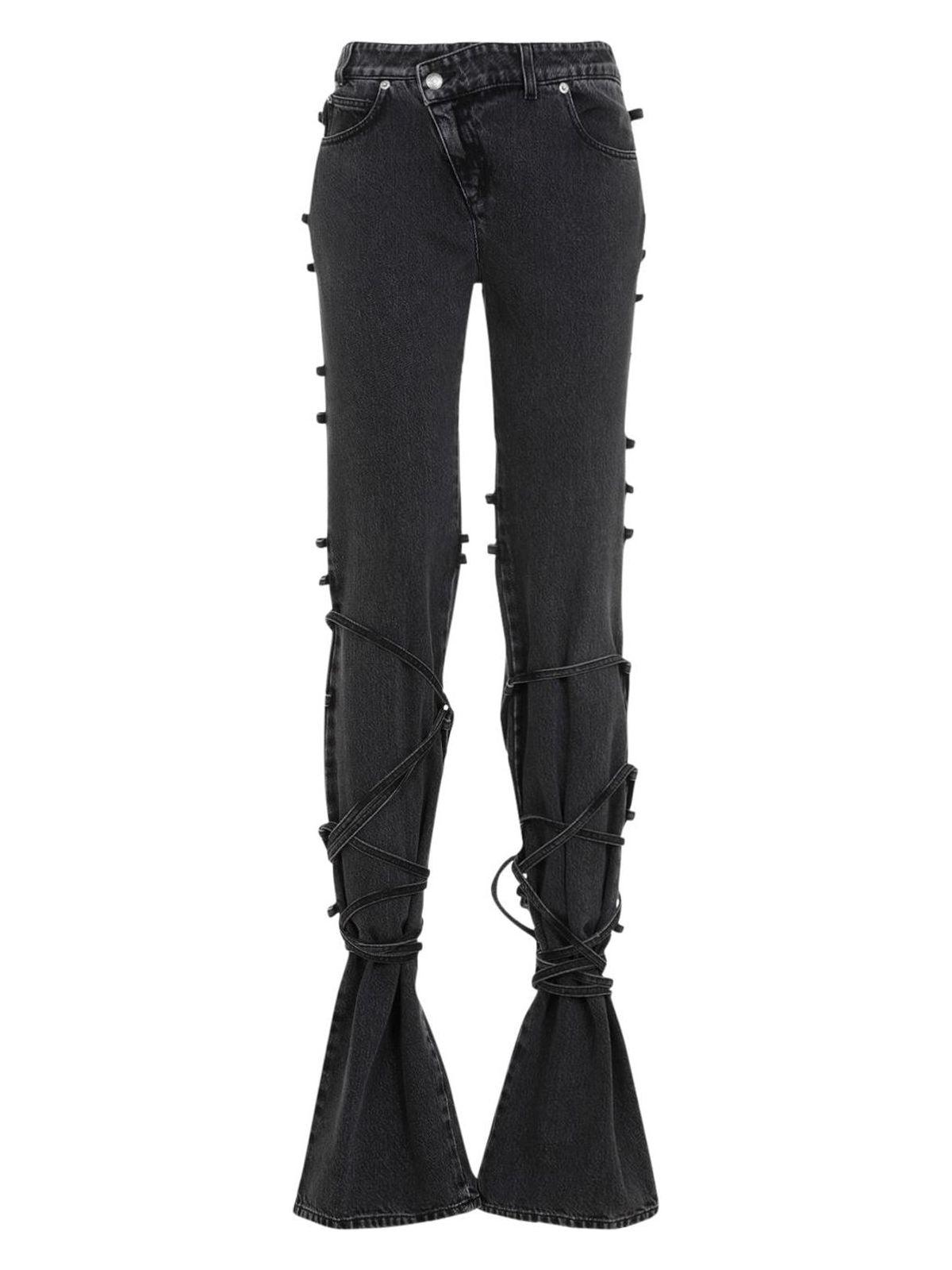 デニム・ジーパン ALEXANDER MCQUEEN Women Straight Pants 804375QMACX1307 Black McQueen Straight-leg jeans for Women | Online Sale up to 70