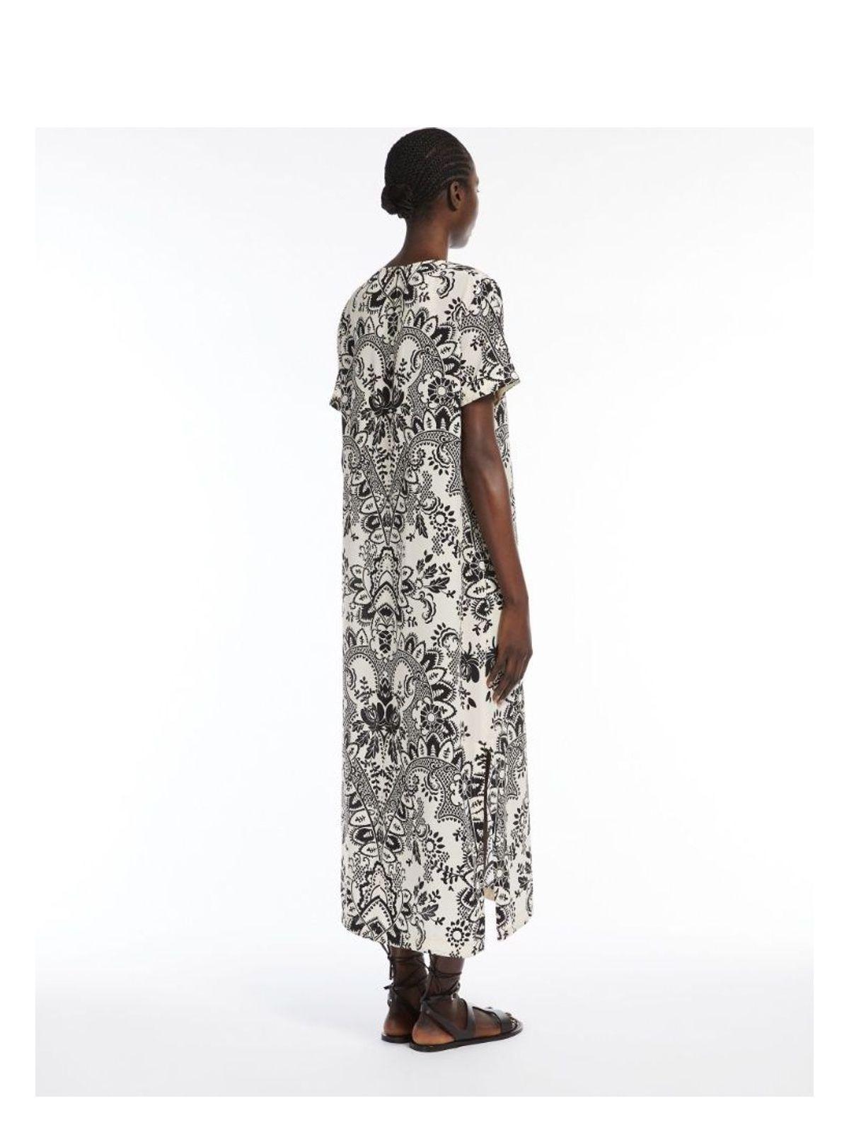 【送料&関税込】Weekend Max Mara Black And White Vela Dress Weekend by Maxmara Vela Dress in Natural | Lyst