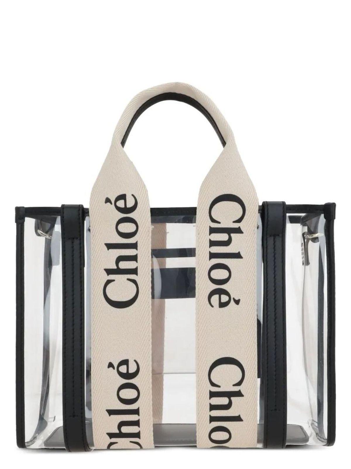 トートバッグ Chloe Two-Tone Rubber And Leather Small Woody Shopping Bag Chloé Two-Tone Rubber And Leather Small Woody Shopping Bag