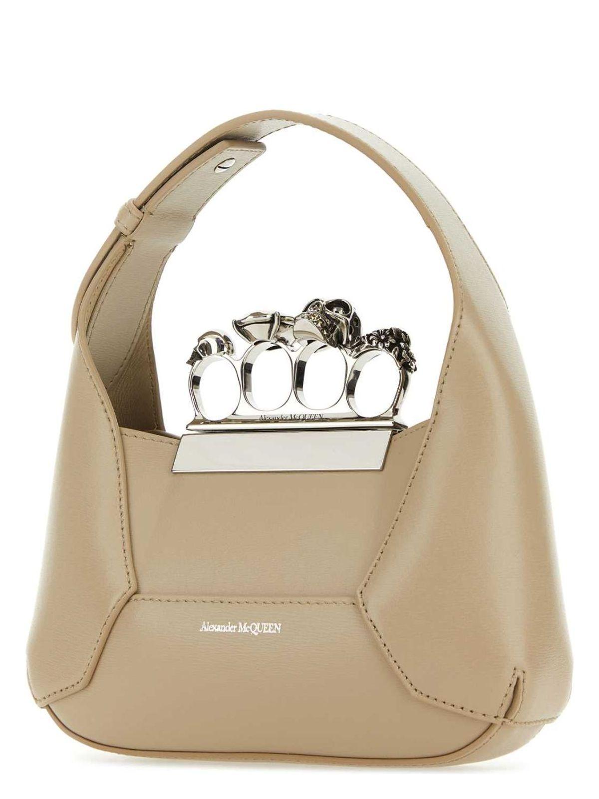 ハンドバッグ Alexander McQueen 731136 KR7B1 JEWELLED HOBO MINI Bag Alexander McQueen The Jewelled Hobo Leather Mini Bag | Black