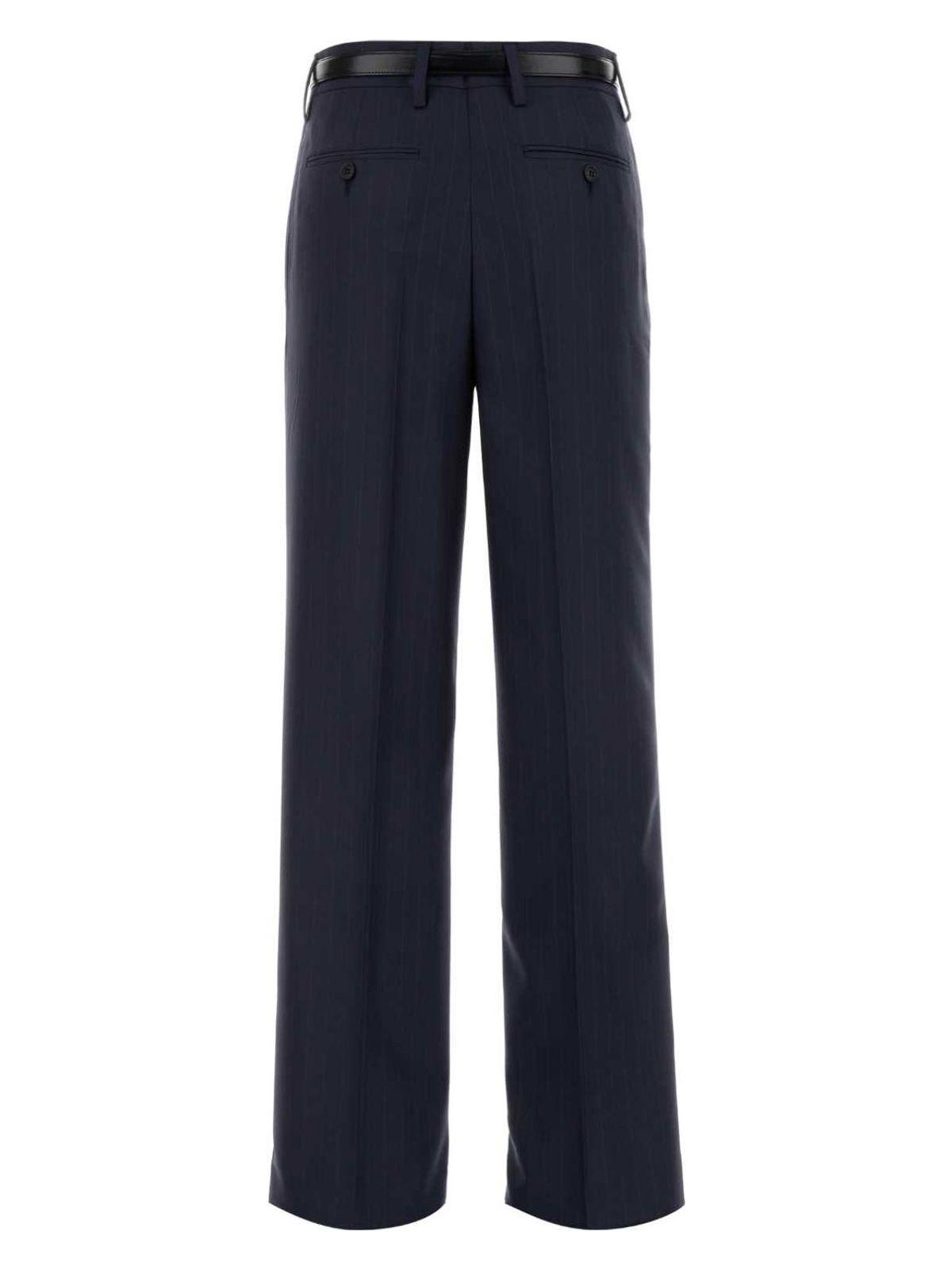 パンツ Prada Embroidered Wool Pant Prada Embroidered Wool Pant in Blue | Lyst