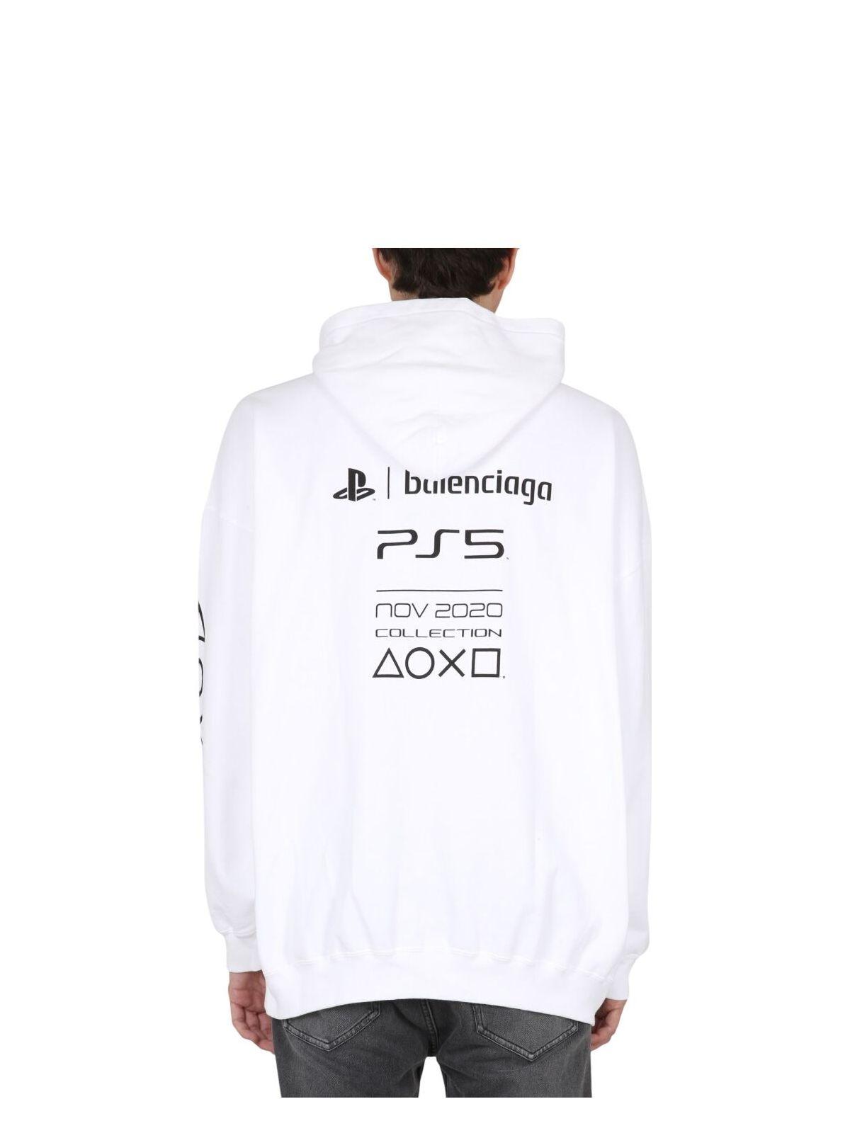 スウェット・トレーナー BALENCIAGA FELPA OVERSIZE IN COTONE CON LOGO PS5 balenciaga-White-Ps5-Oversized