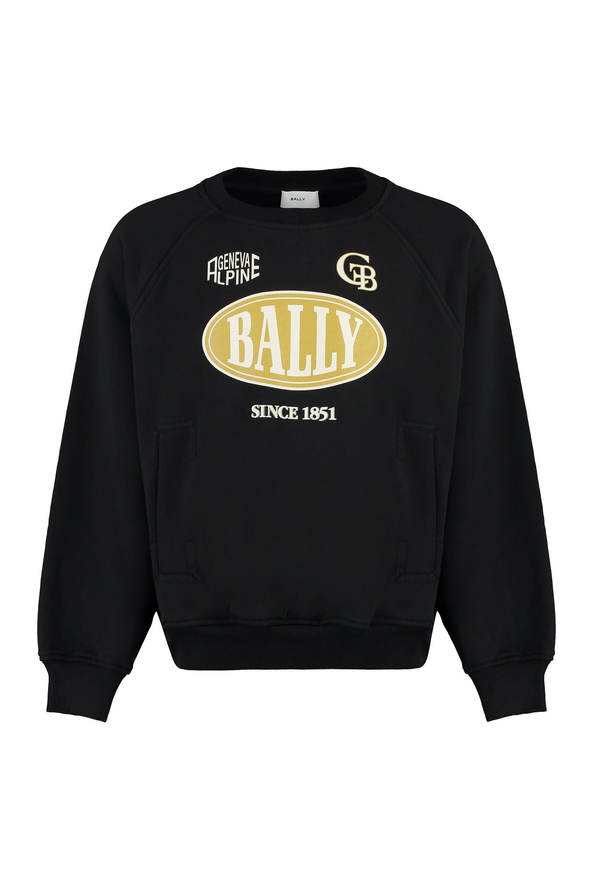 Bally Cotton Crew-neck Sweatshirt in Black for Men | Lyst