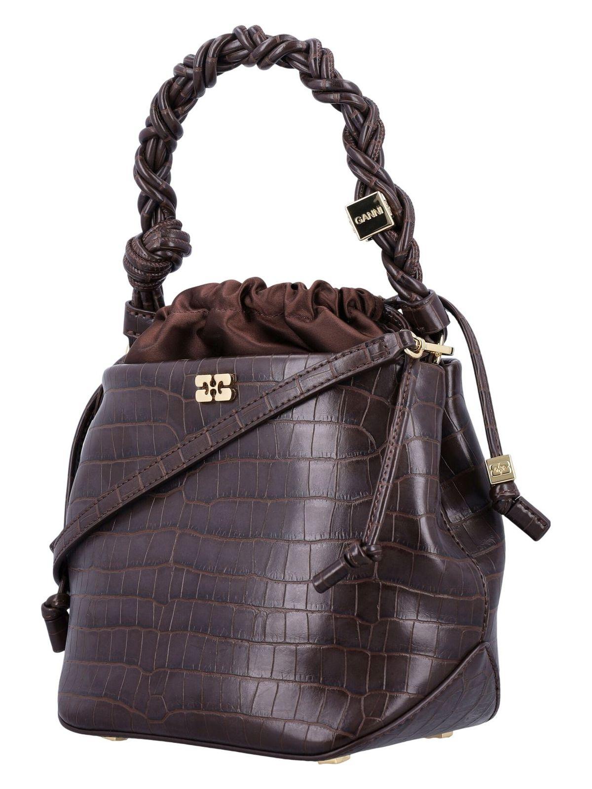 トートバッグ Ganni Bou Bucket Purse - Ganni - Leather - Printed Leopard Leopard GANNI Bou Bucket Bag | GANNI US