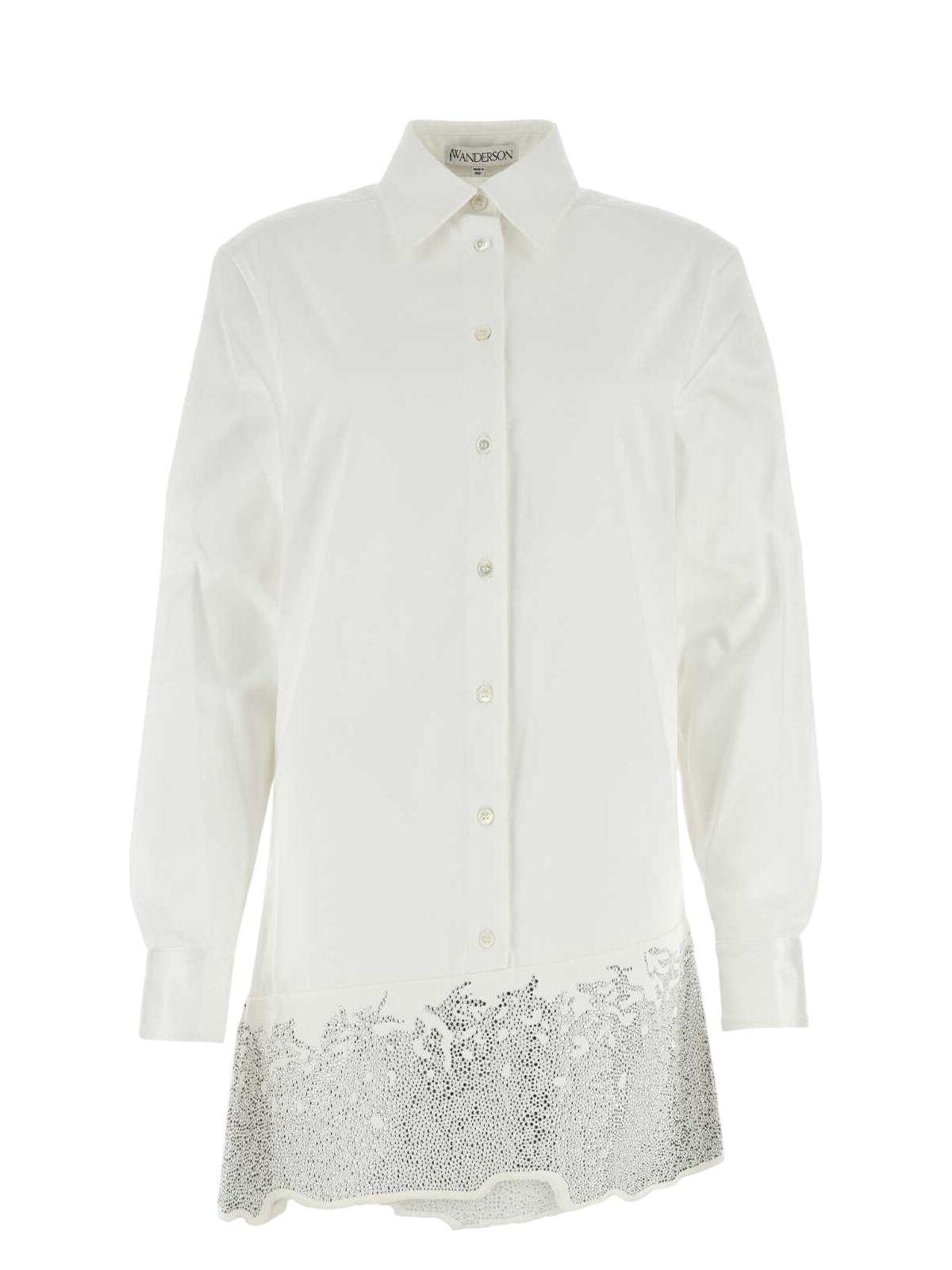 【関税&送料込】Jw Anderson White Cotton Shirt Mini Dress JW Anderson Cotton Shirt Mini Dress in White | Lyst