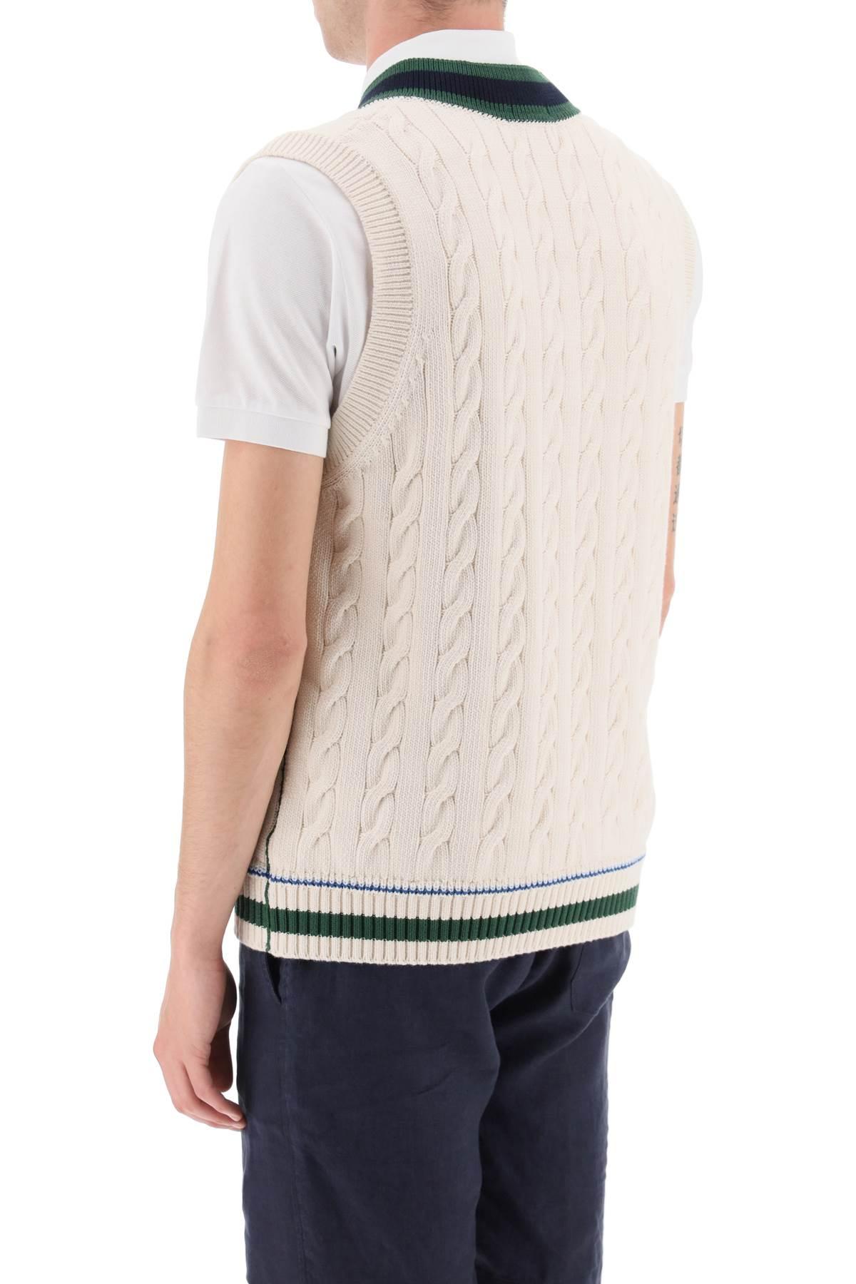 Unisex Cable Knit Sweater Vest in Organic Cotton - Men's Sweaters