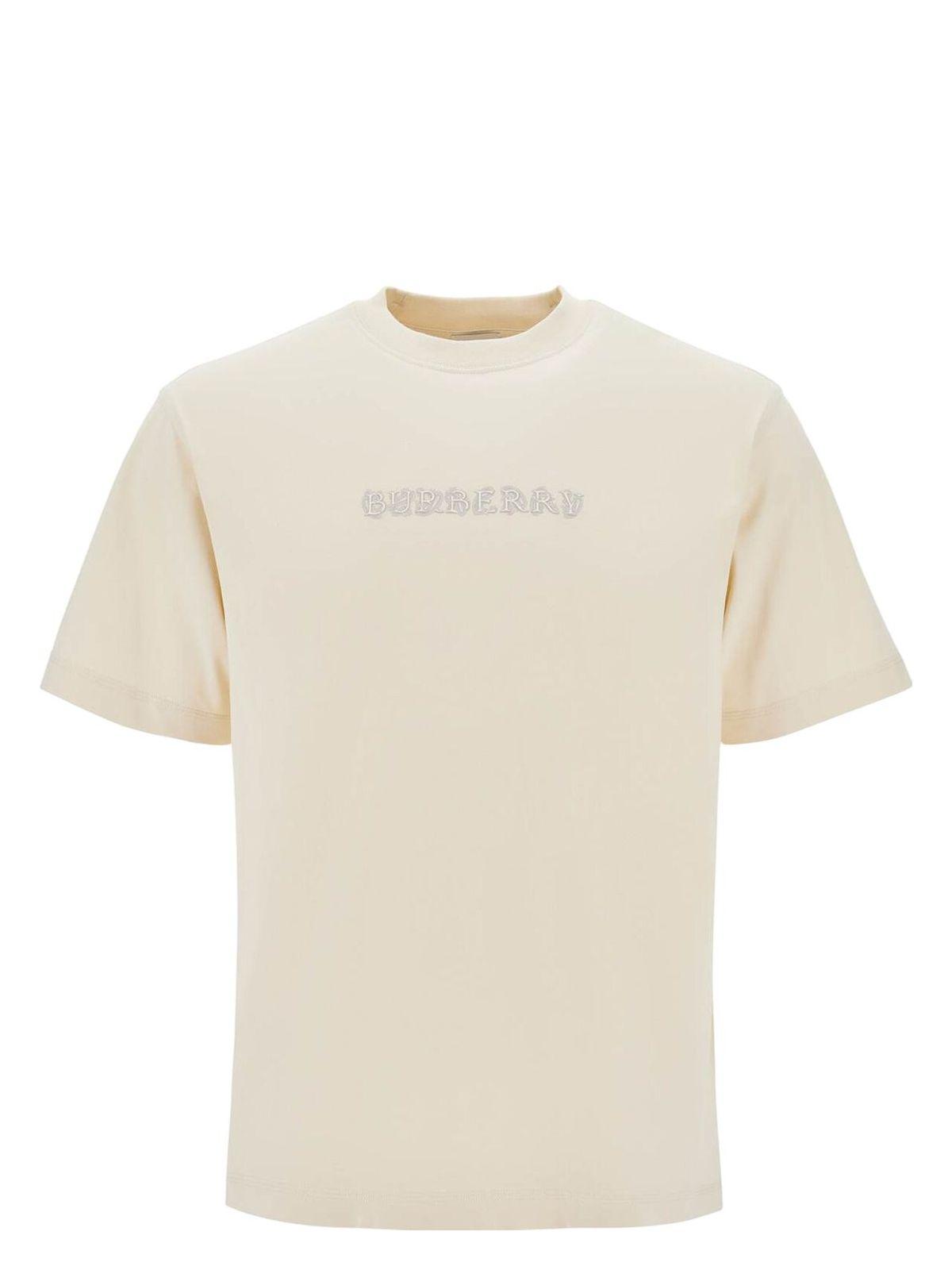 【送料&関税込】Burberry Sand Wool T-shirt Burberry Sand Cotton T-Shirt in Natural for Men | Lyst