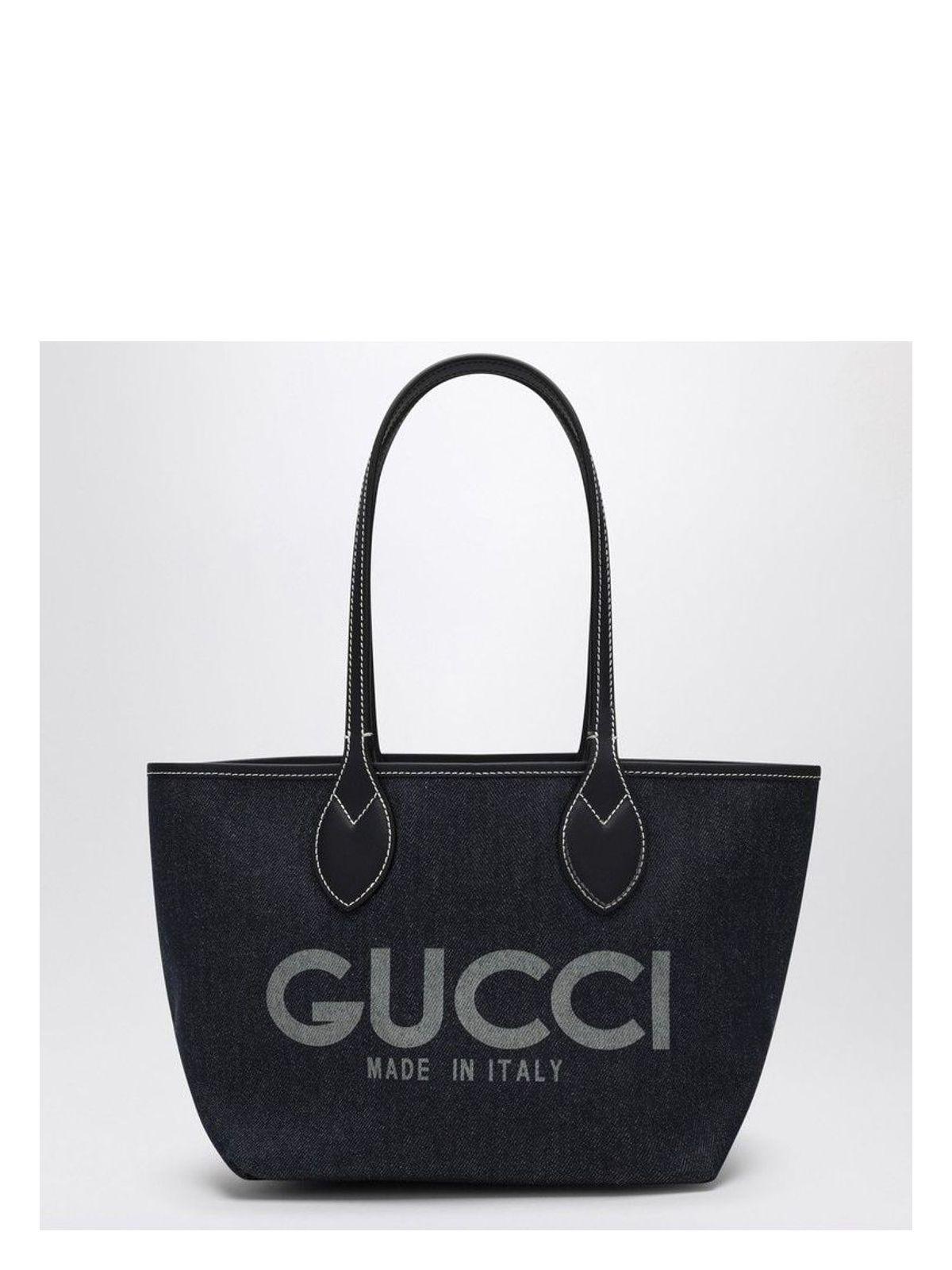 Gucci Denim Totissima Reversibile Shopping Bag in White | Lyst