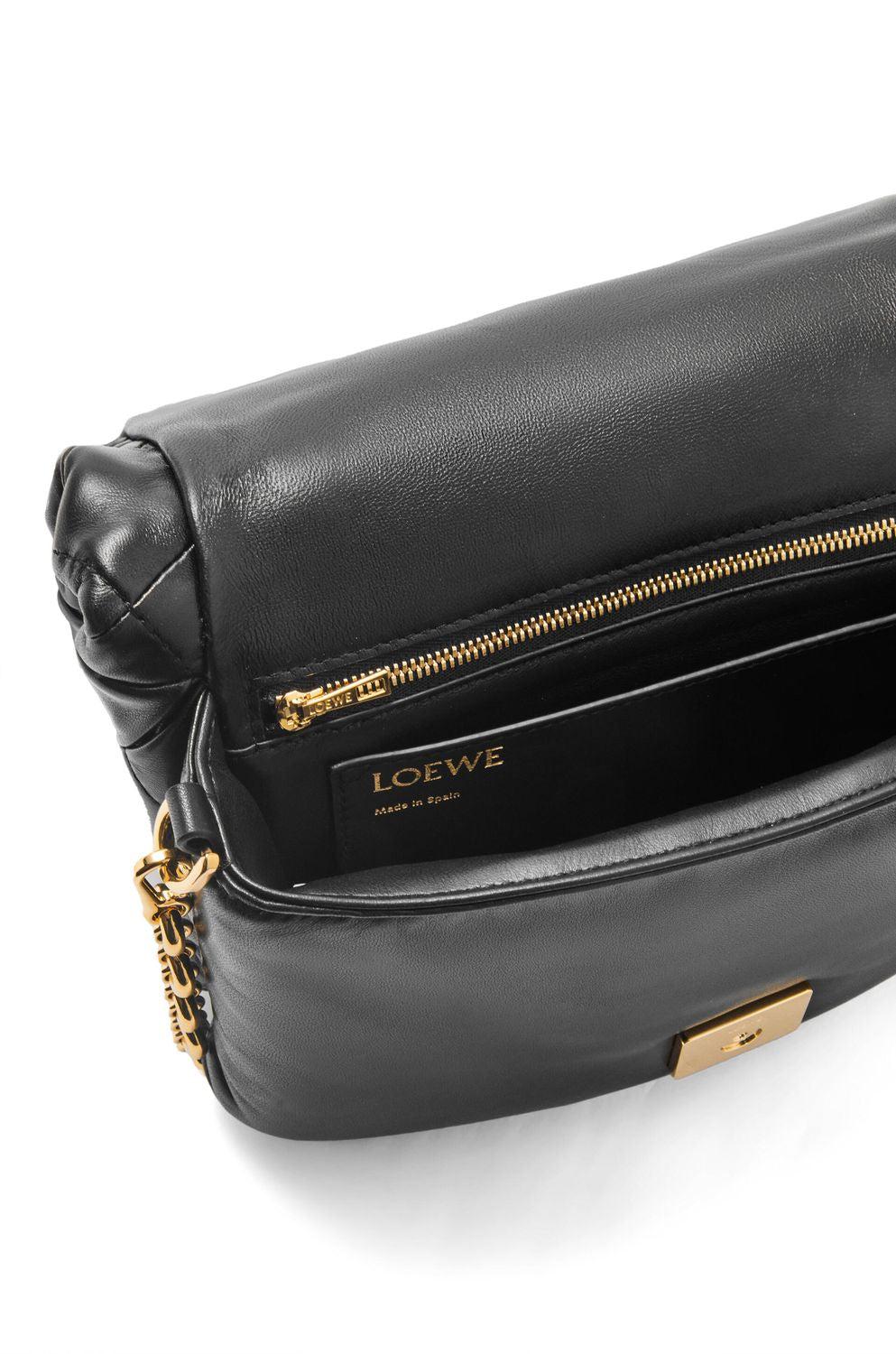 Loewe Goya Puffer Pleated Bag in Black