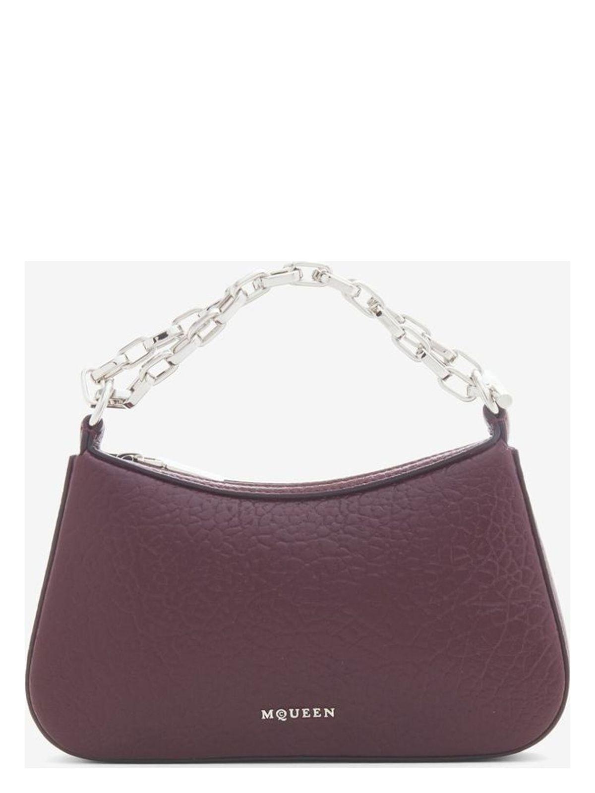 トートバッグ ALEXANDER MCQUEEN Burgundy Leather Mini T-Bar Handbag McQueen Burgundy T-Bar Mini Bag Alexander McQueen