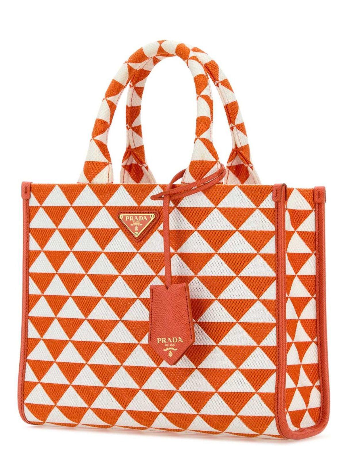 トートバッグ Prada Embroidered Fabric Small Symbole Shopping Bag Prada Embroidered Fabric Small Symbole Shopping Bag