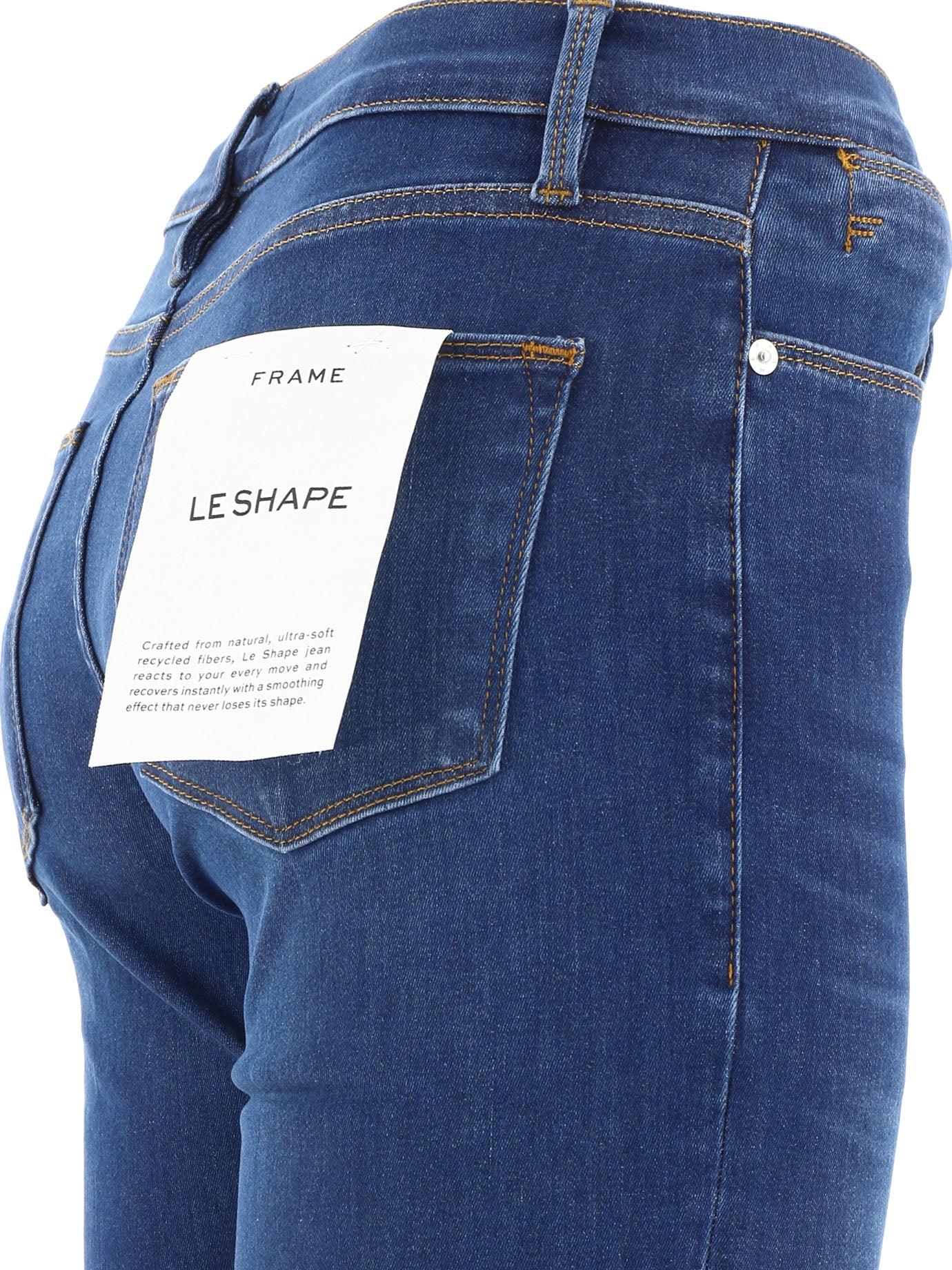FRAME "le Shape High Straight" Jeans in Blue | Lyst