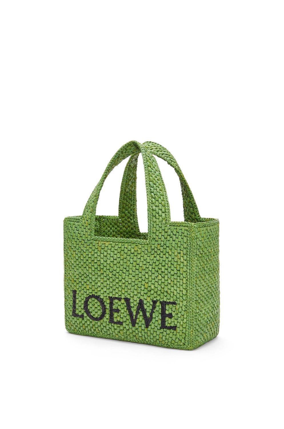 Loewe Women's Small Loewe Font Raffia Tote