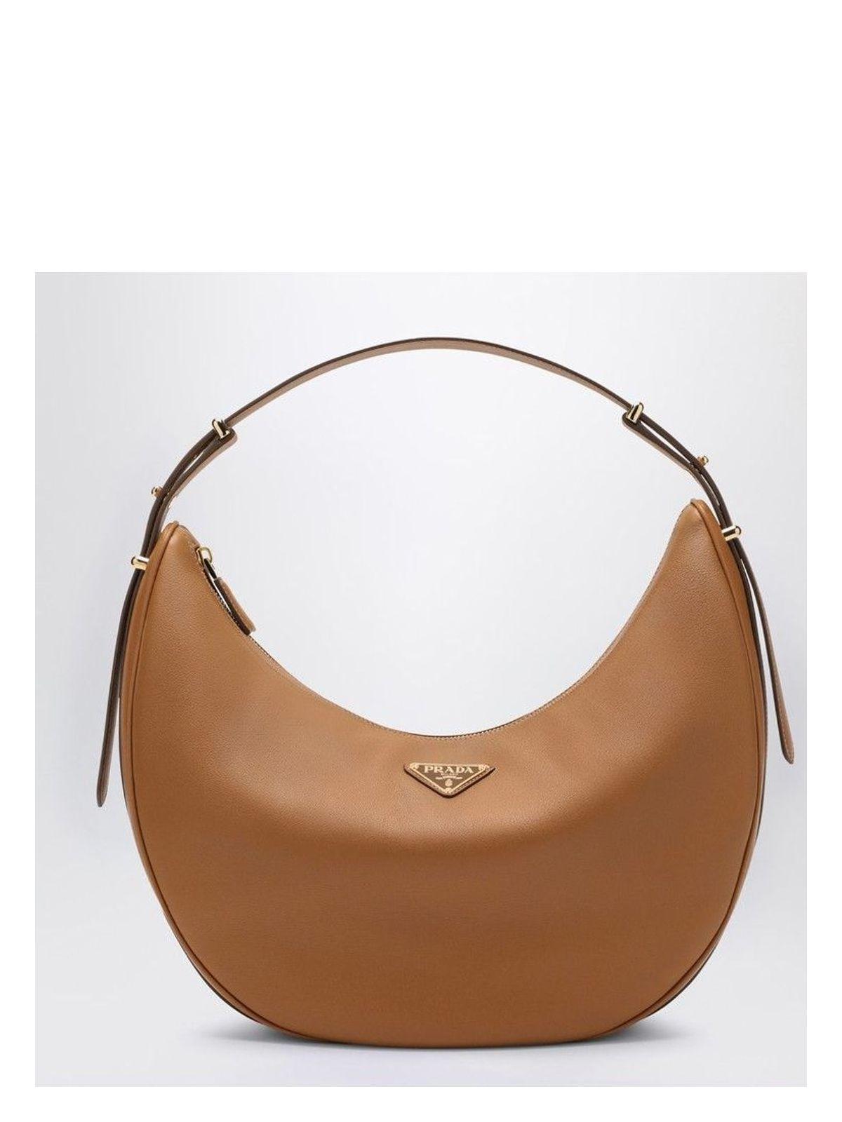 ショルダーバッグ・ポシェット PRADA PRADA ARQUE CARAMEL LARGE LEATHER SHOULDER BAG Prada Prada Arqué caramel large leather shoulder bag