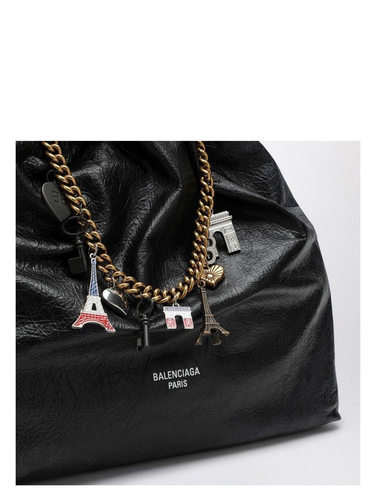 Balenciaga Crush Media Leather Tote Bag in Black | Lyst